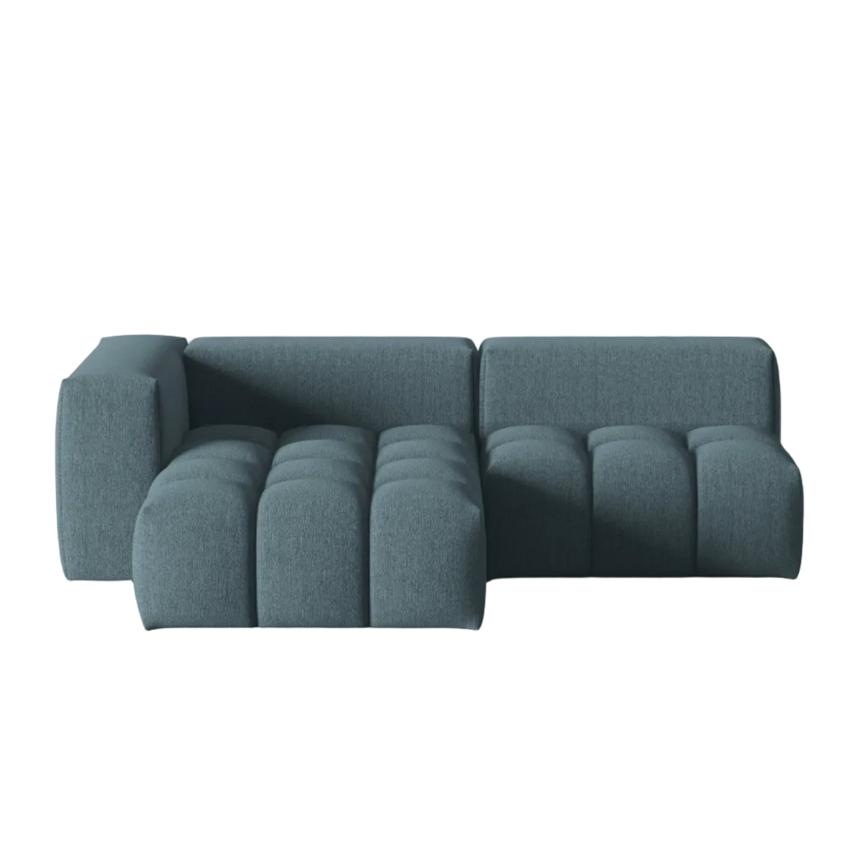 Left-facing open 3-seater corner sofa VERONA light blue