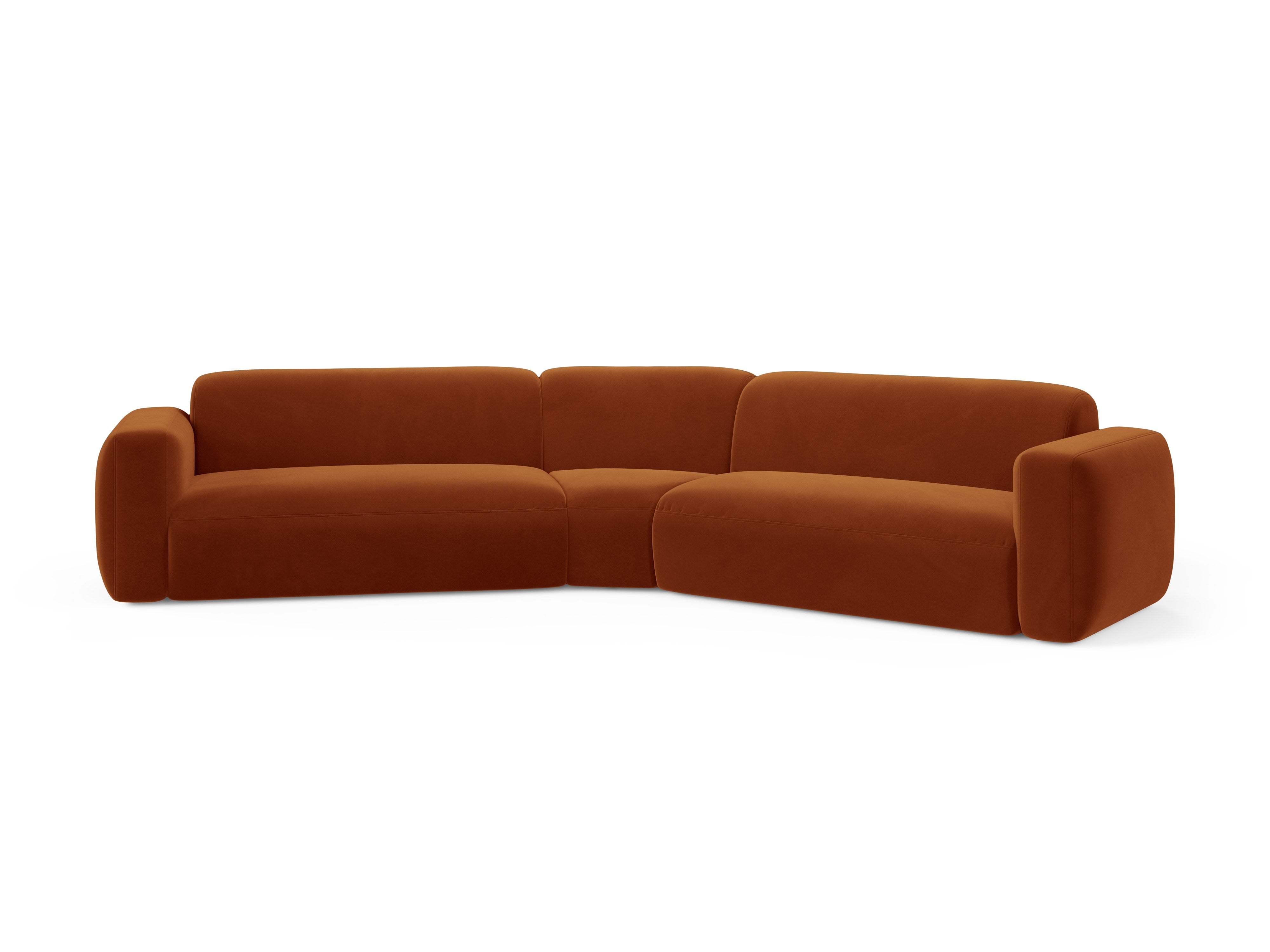 Samt-Ecksofa symmetrisch STRINO Terrakotta