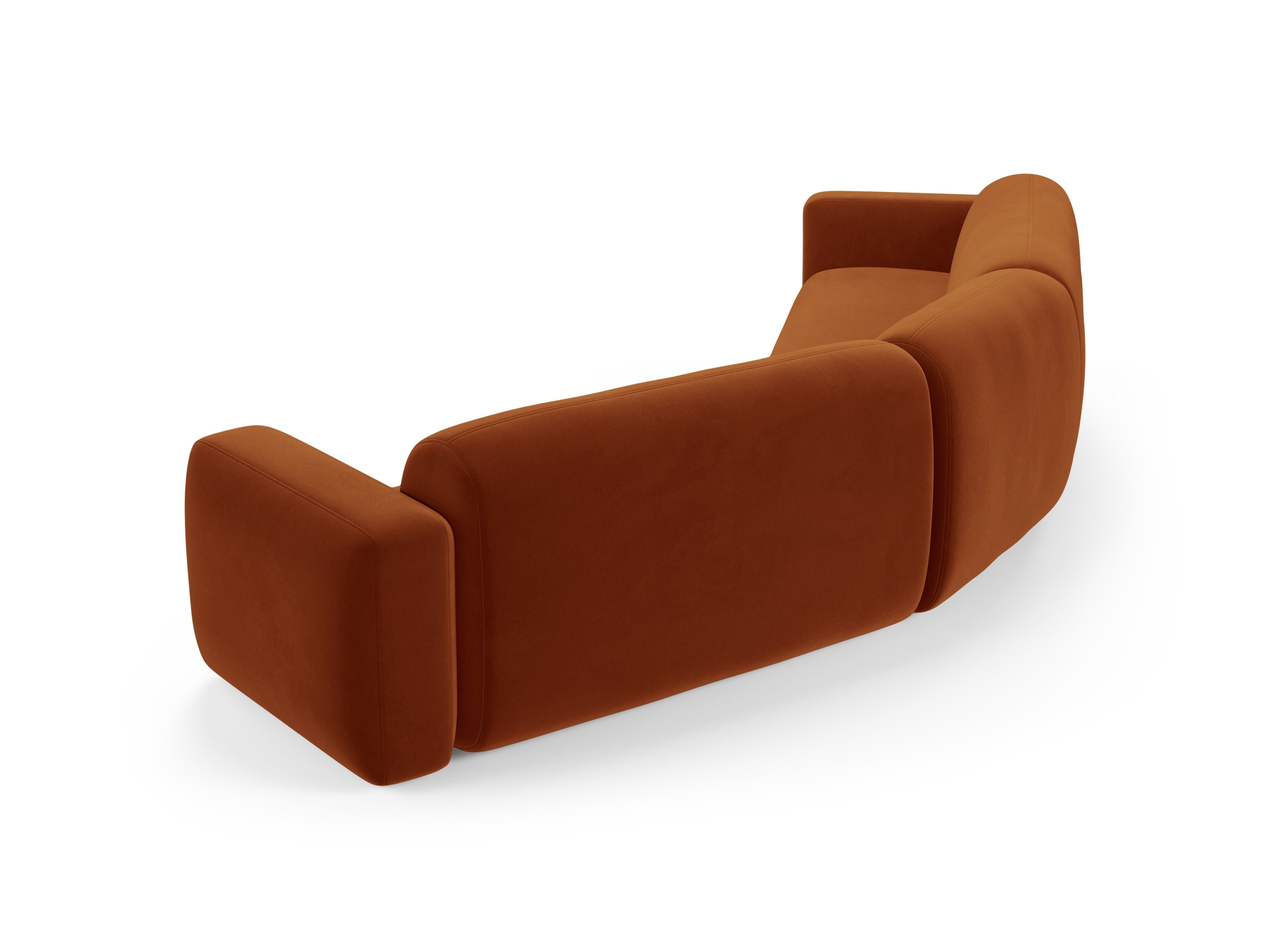 Samt-Ecksofa symmetrisch STRINO Terrakotta
