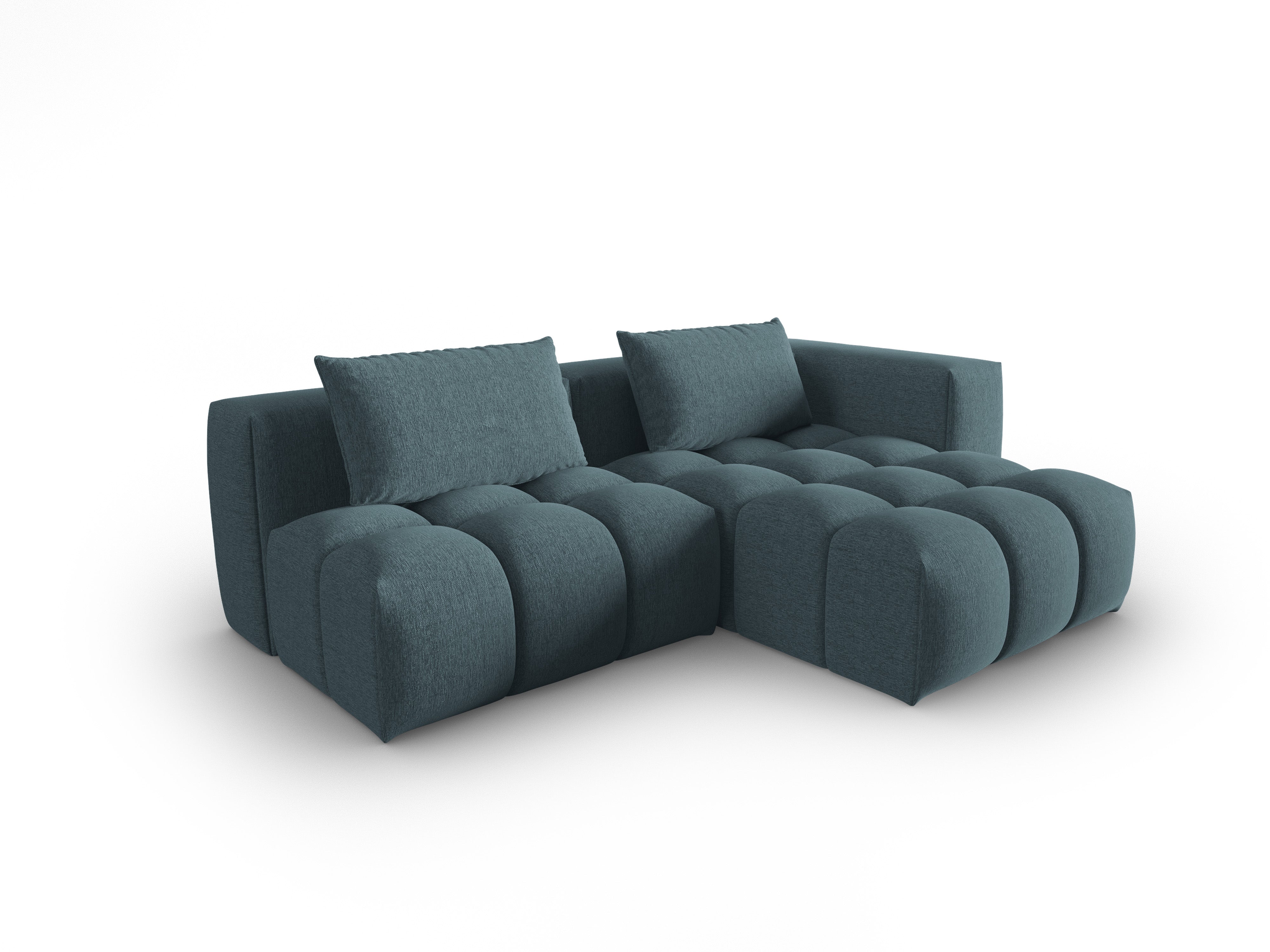 Right-facing open 3-seater corner sofa VERONA light blue