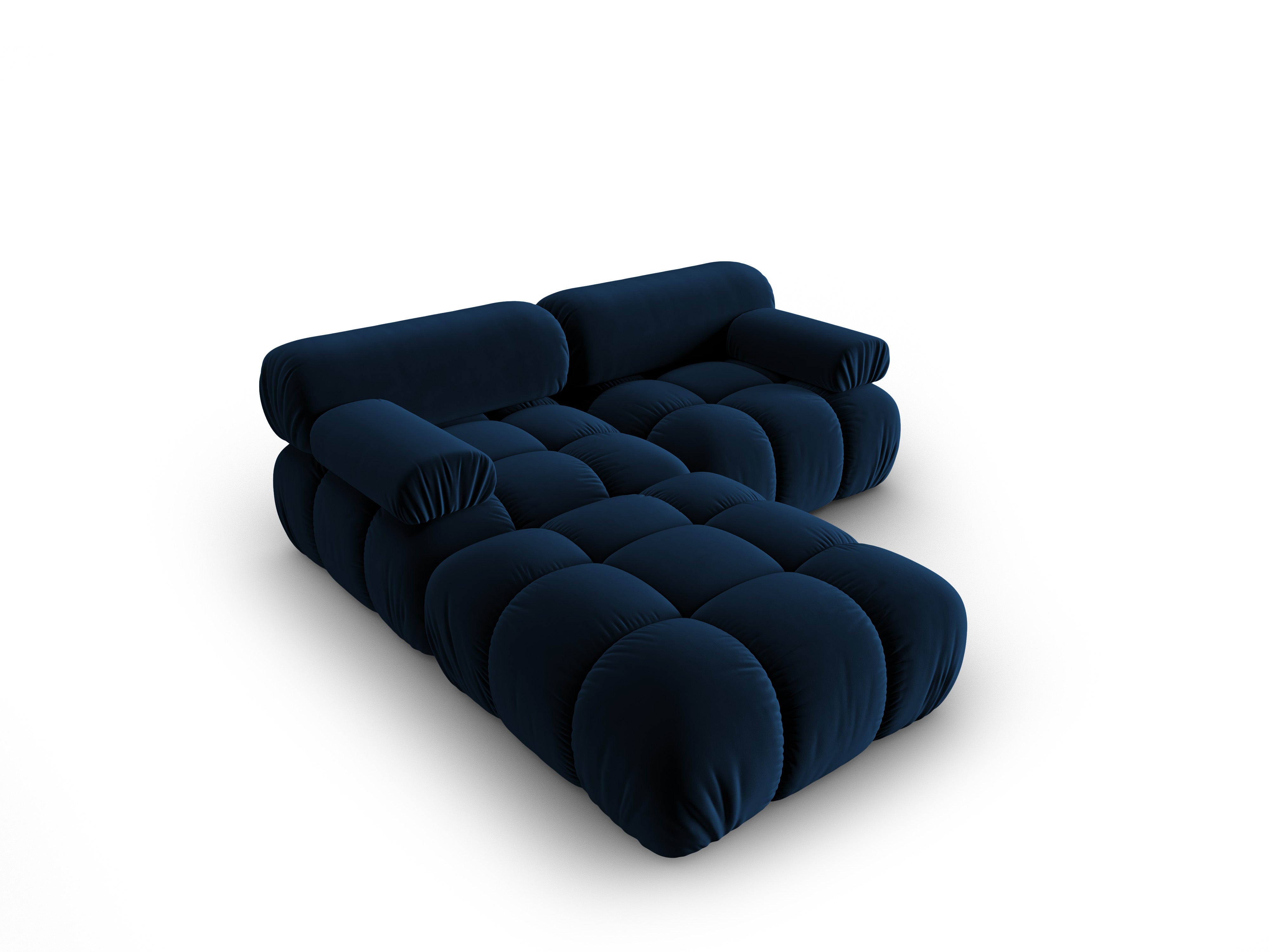 Samt-Ecksofa 3-Sitzer CORTINA königsblau