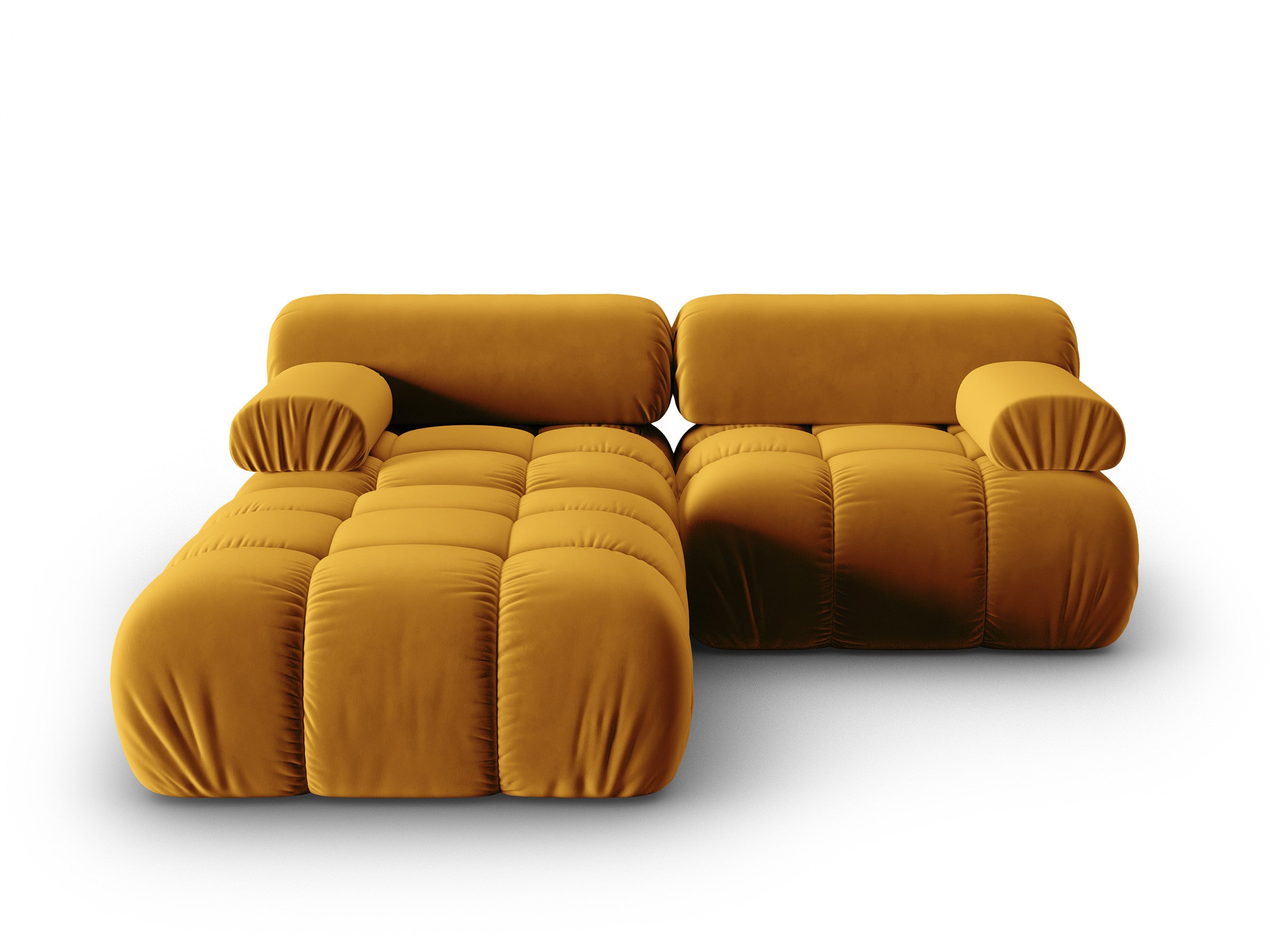 Velvet Corner Sofa for 3 People CORTINA Yellow