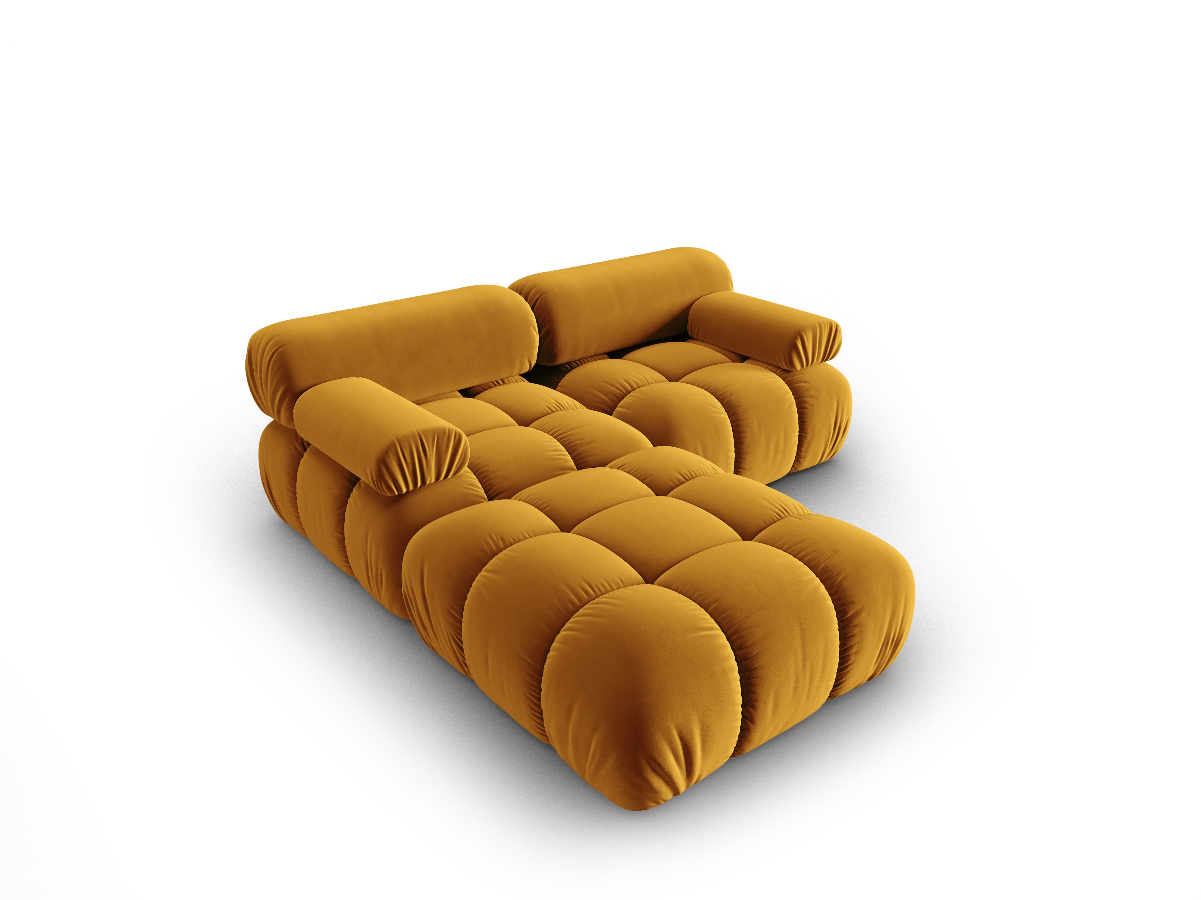 Velvet Corner Sofa for 3 People CORTINA Yellow