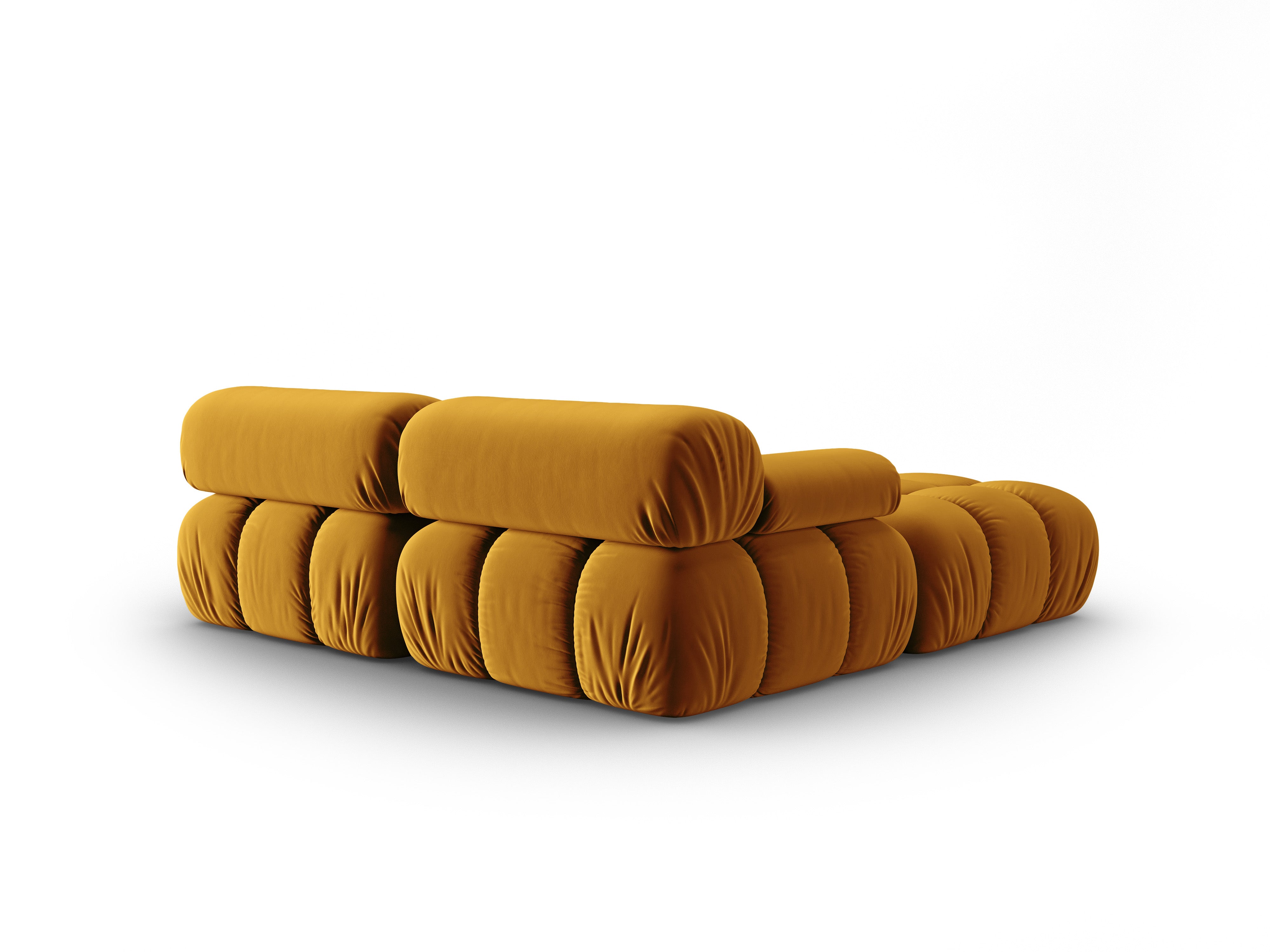 Velvet Corner Sofa for 3 People CORTINA Yellow