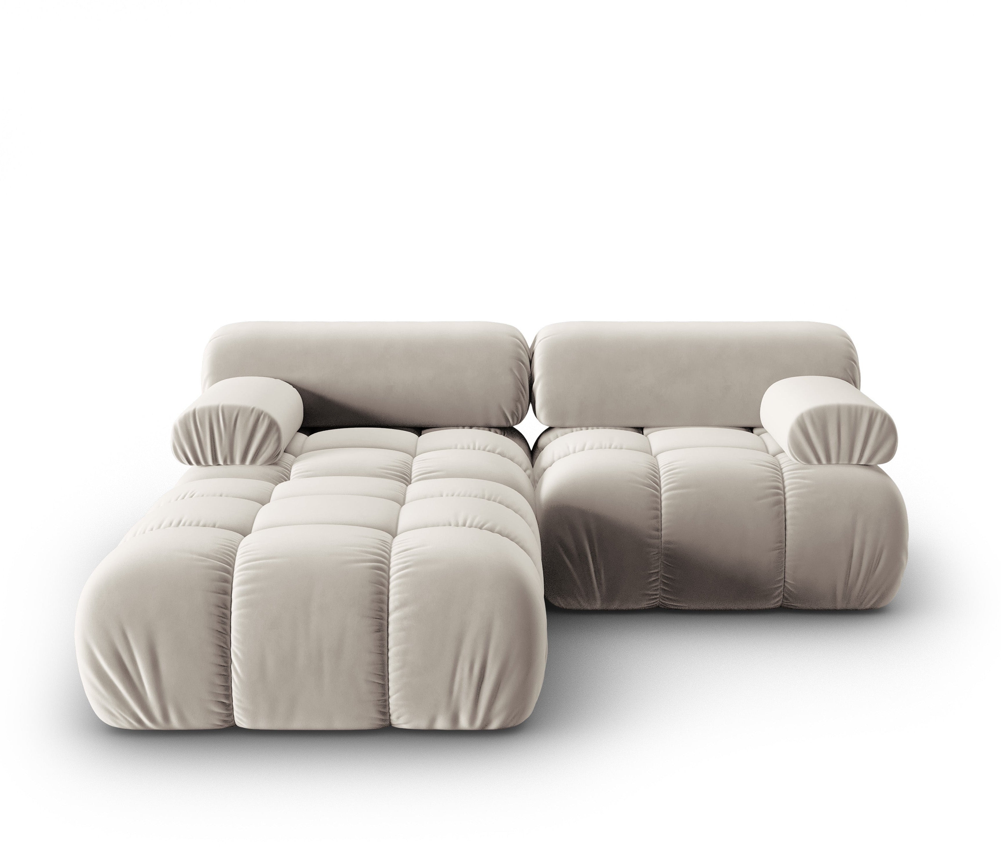 CORTINA Beige Velvet 3-Seater Sofa