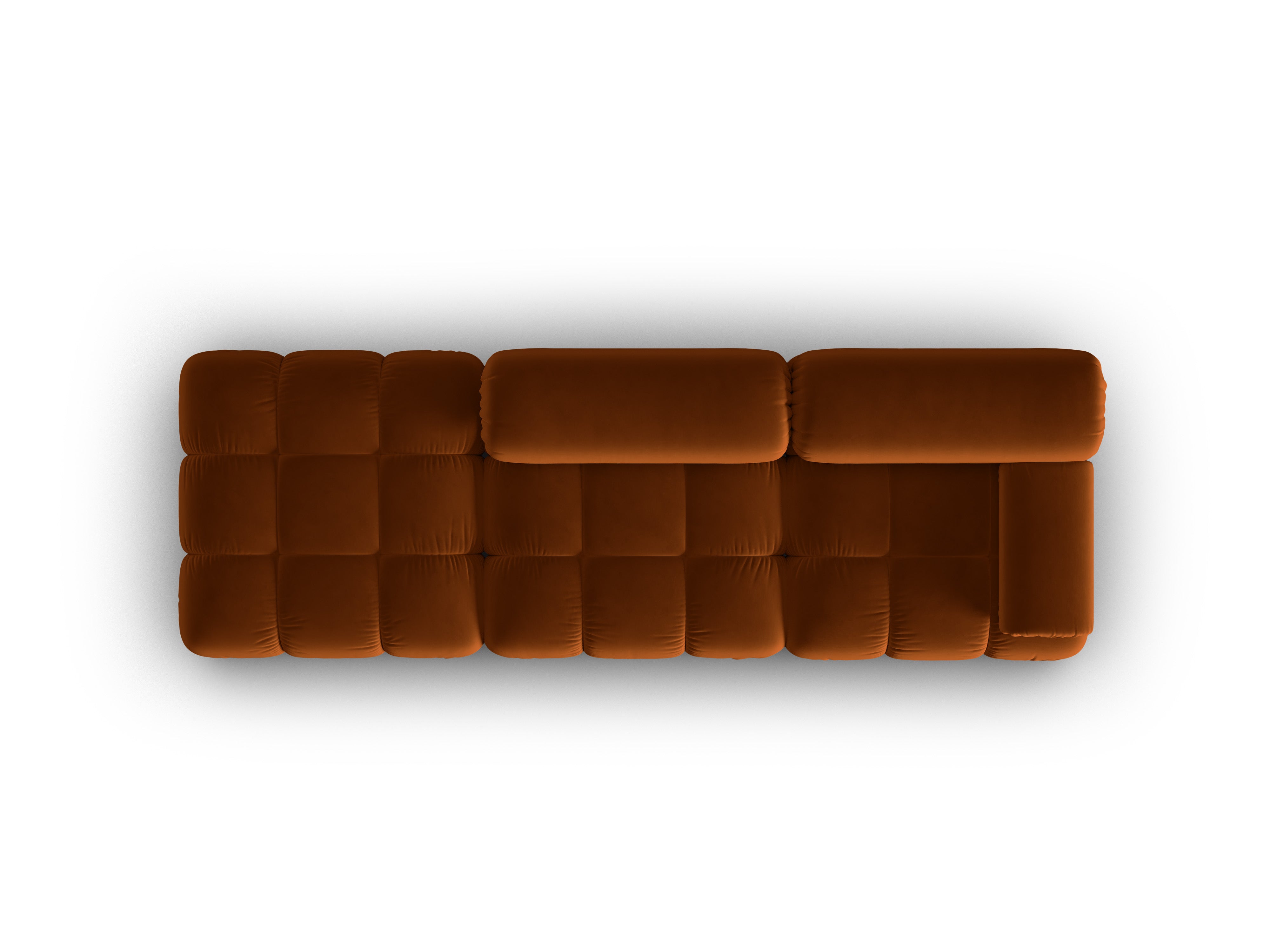 Sofa aksamitna 3-osobowa otwarta lewostronna CORTINA terakota