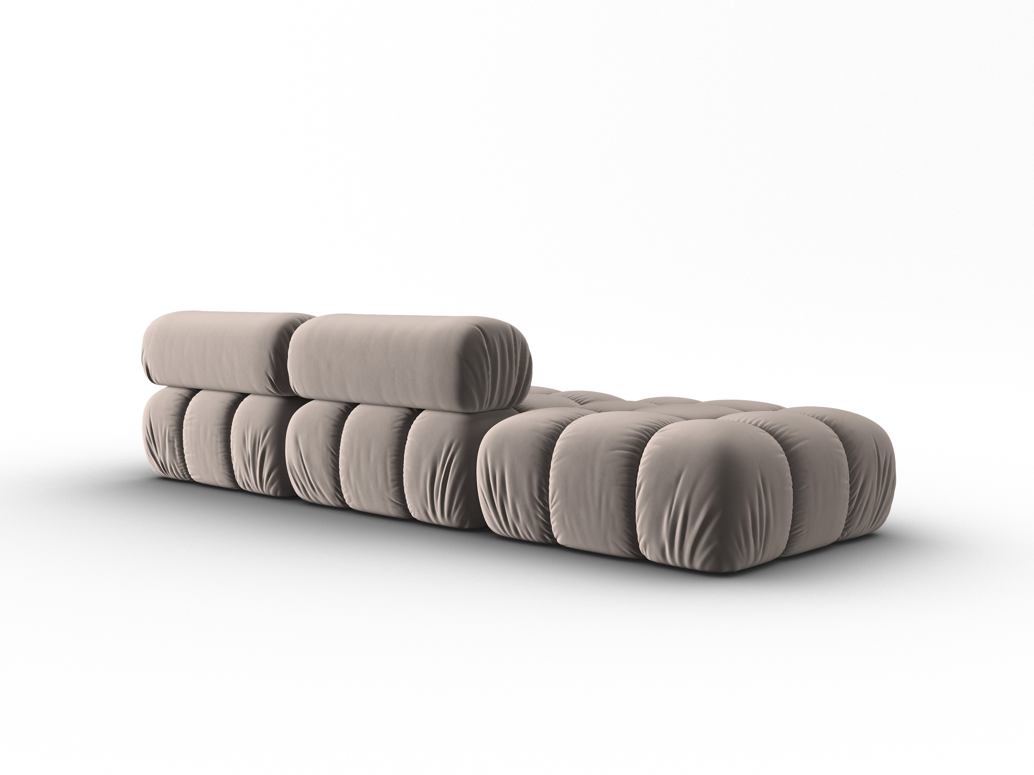 Sofa aksamitna 3-osobowa otwarta lewostronna CORTINA cappuccino