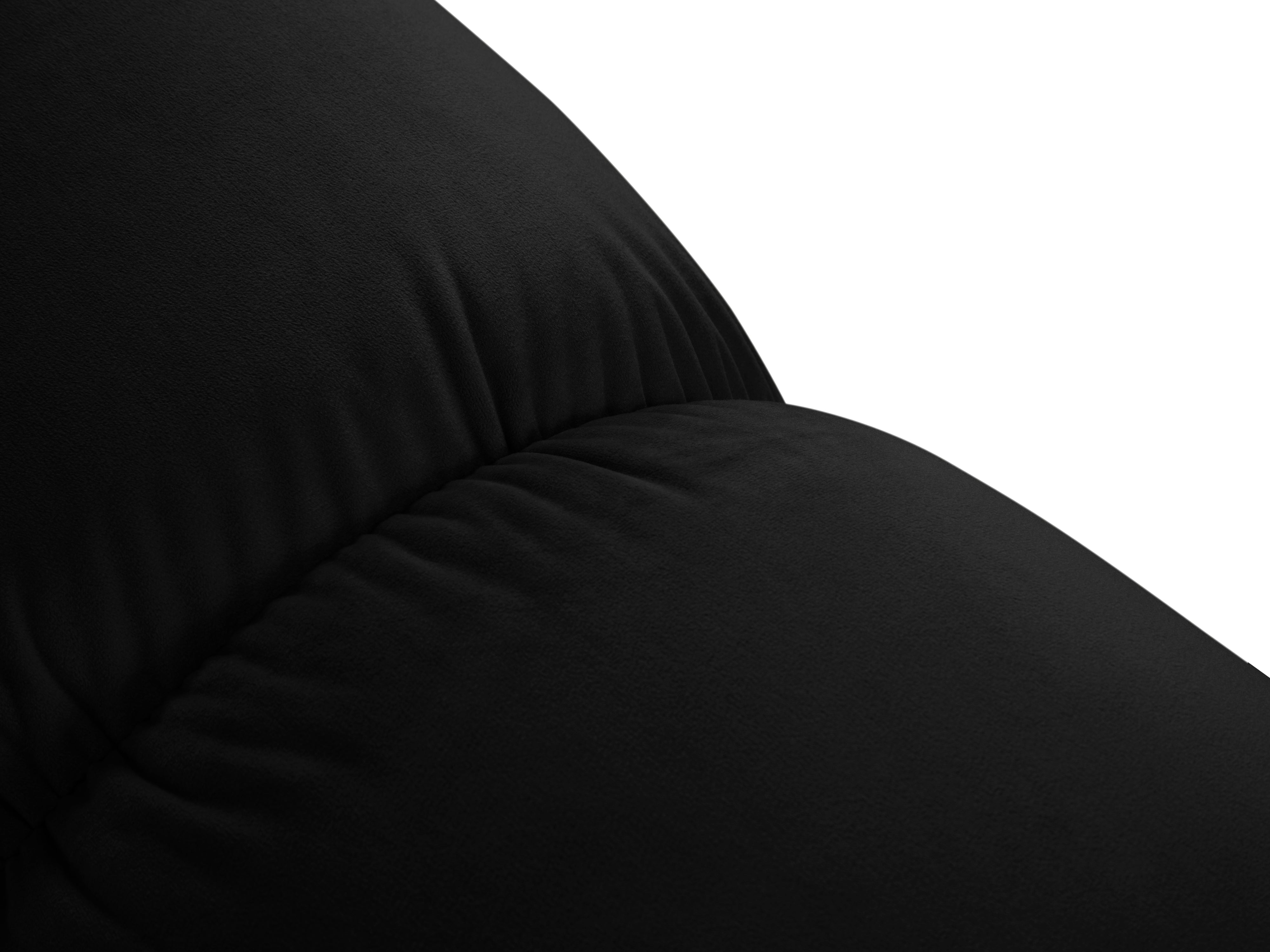 Black velvet corner sofa for 4 people, left side CORTINA [Ewelina]