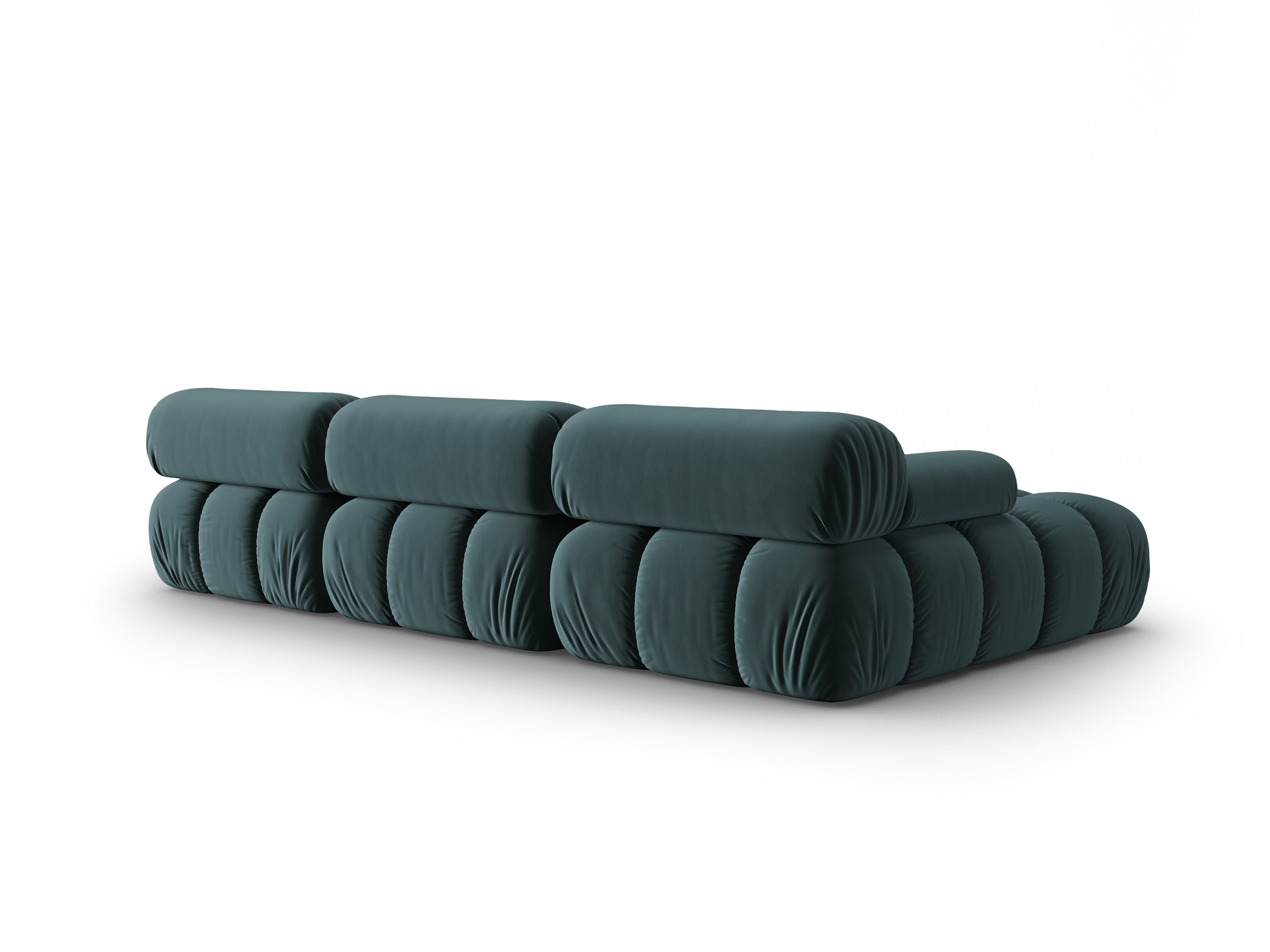 Turquoise velvet corner sofa for 4 people, left-facing CORTINA [Ewelina]