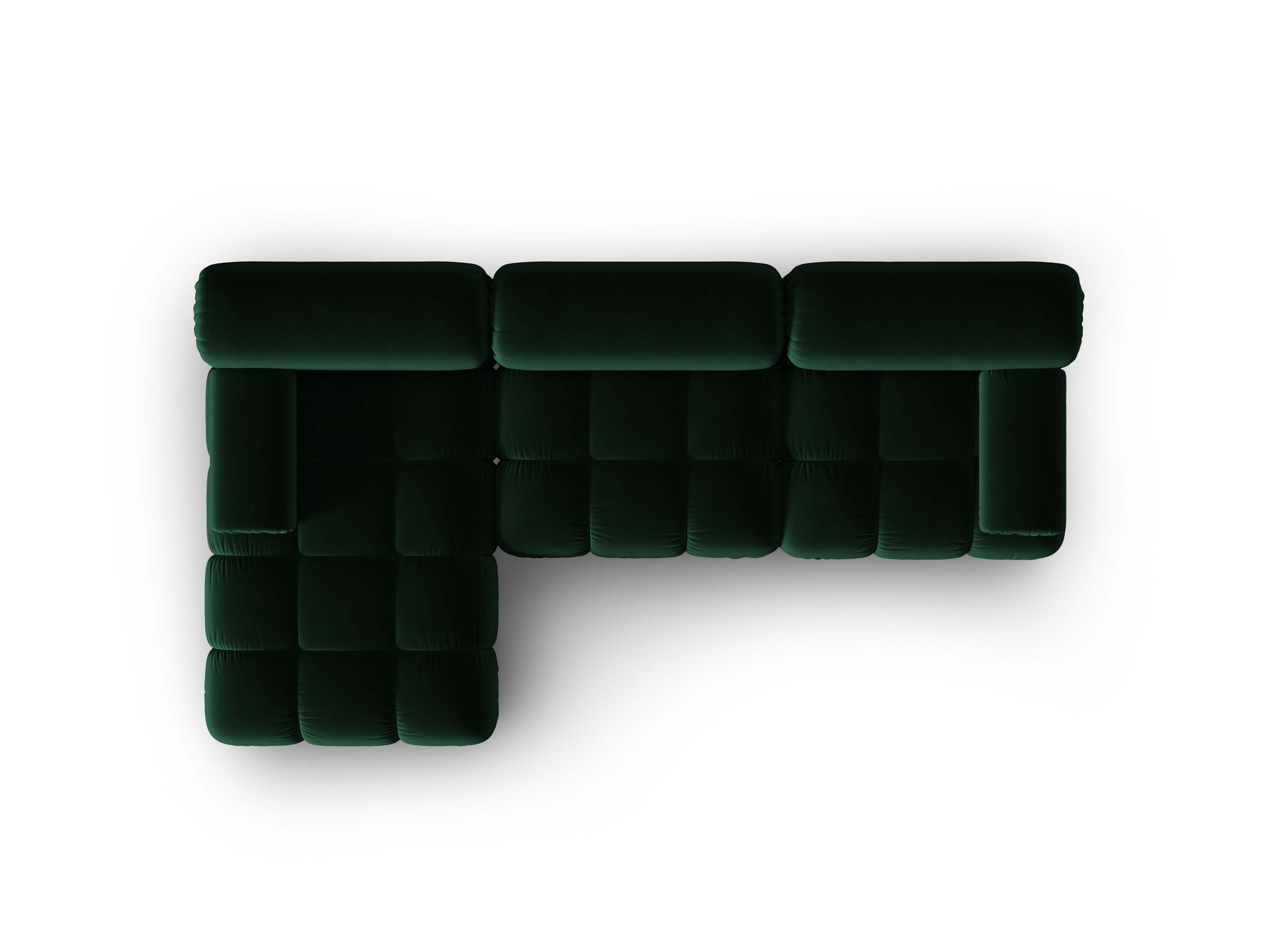 Velvet corner sofa for 4 people, left-sided, CORTINA, bottle green [Ewelina] [Amelia spr]