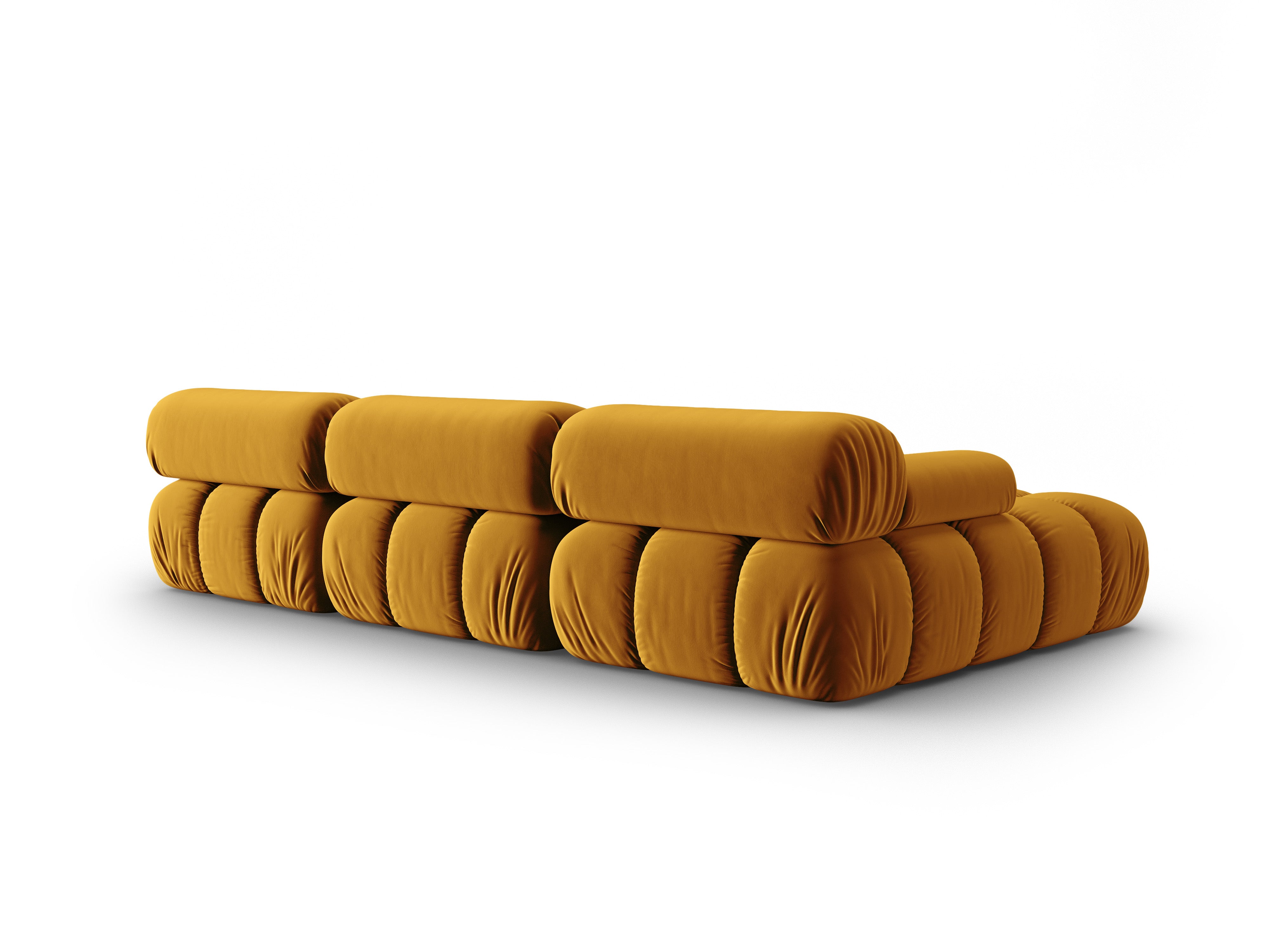 Yellow left-facing velvet corner sofa for 4 people CORTINA [Ewelina] [Amelia spr]