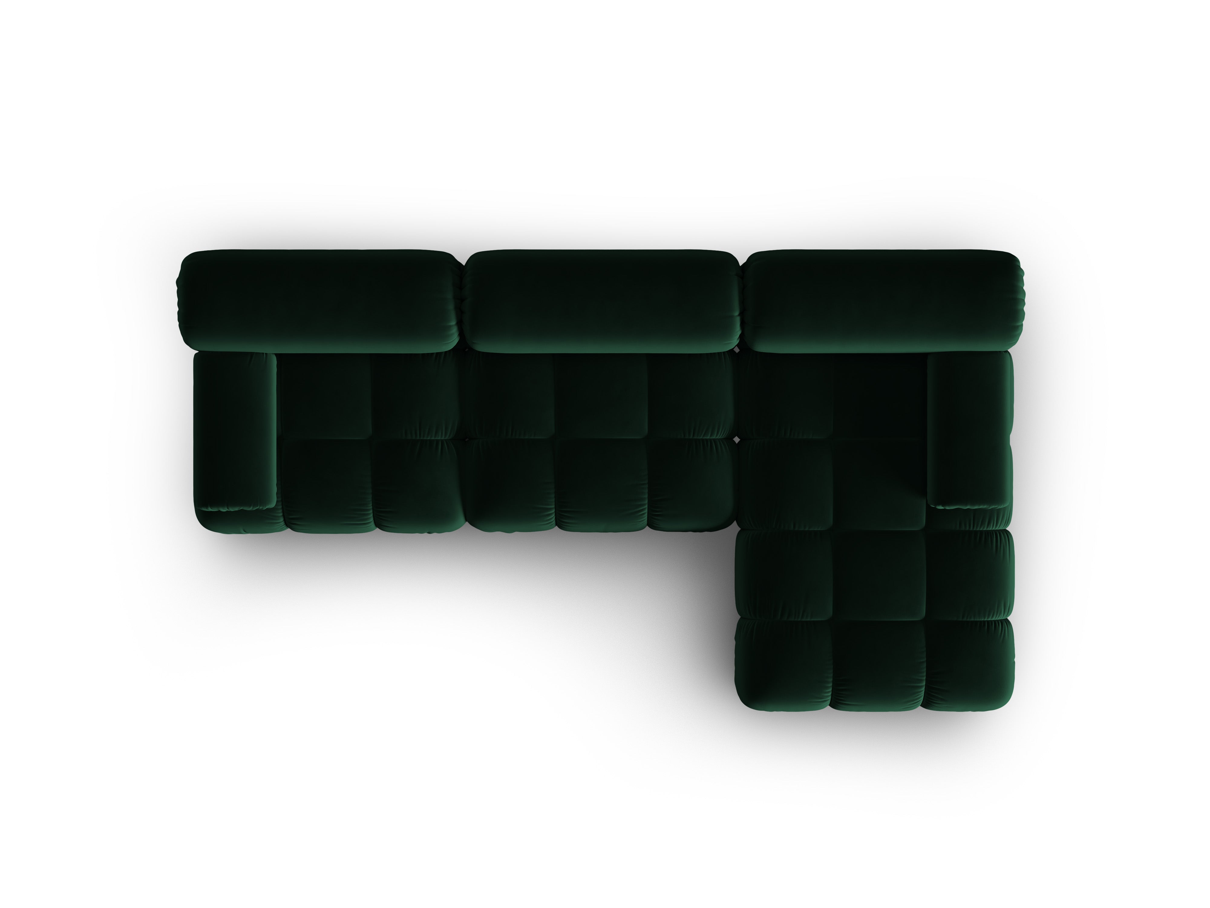 CORTINA velvet corner sofa for 4 people right-facing in bottle green [Ewelina] [Amelia spr]