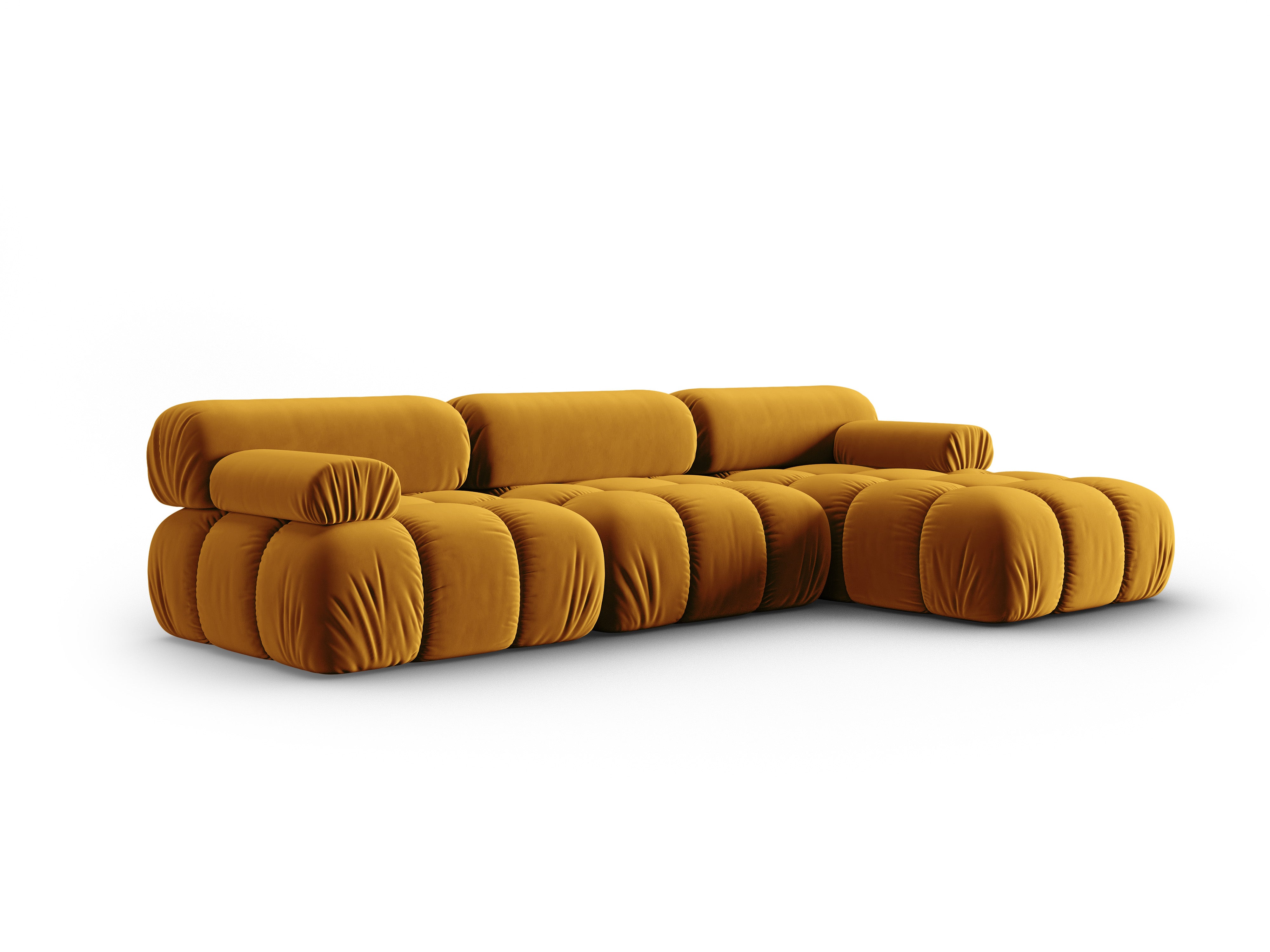 CORTINA yellow velvet corner sofa for 4 people right side [Ewelina] [Amelia spr]