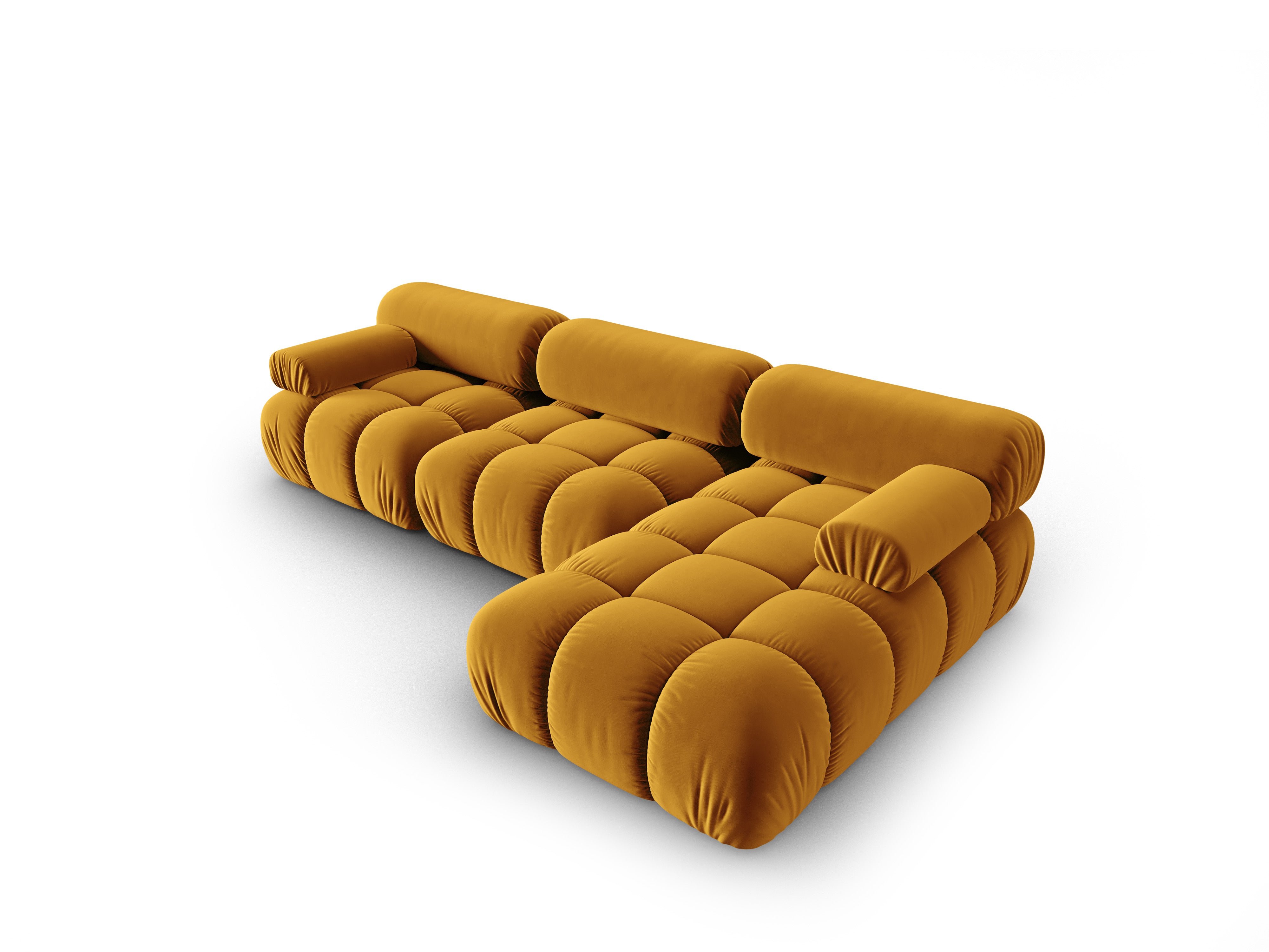 CORTINA yellow velvet corner sofa for 4 people right side [Ewelina] [Amelia spr]
