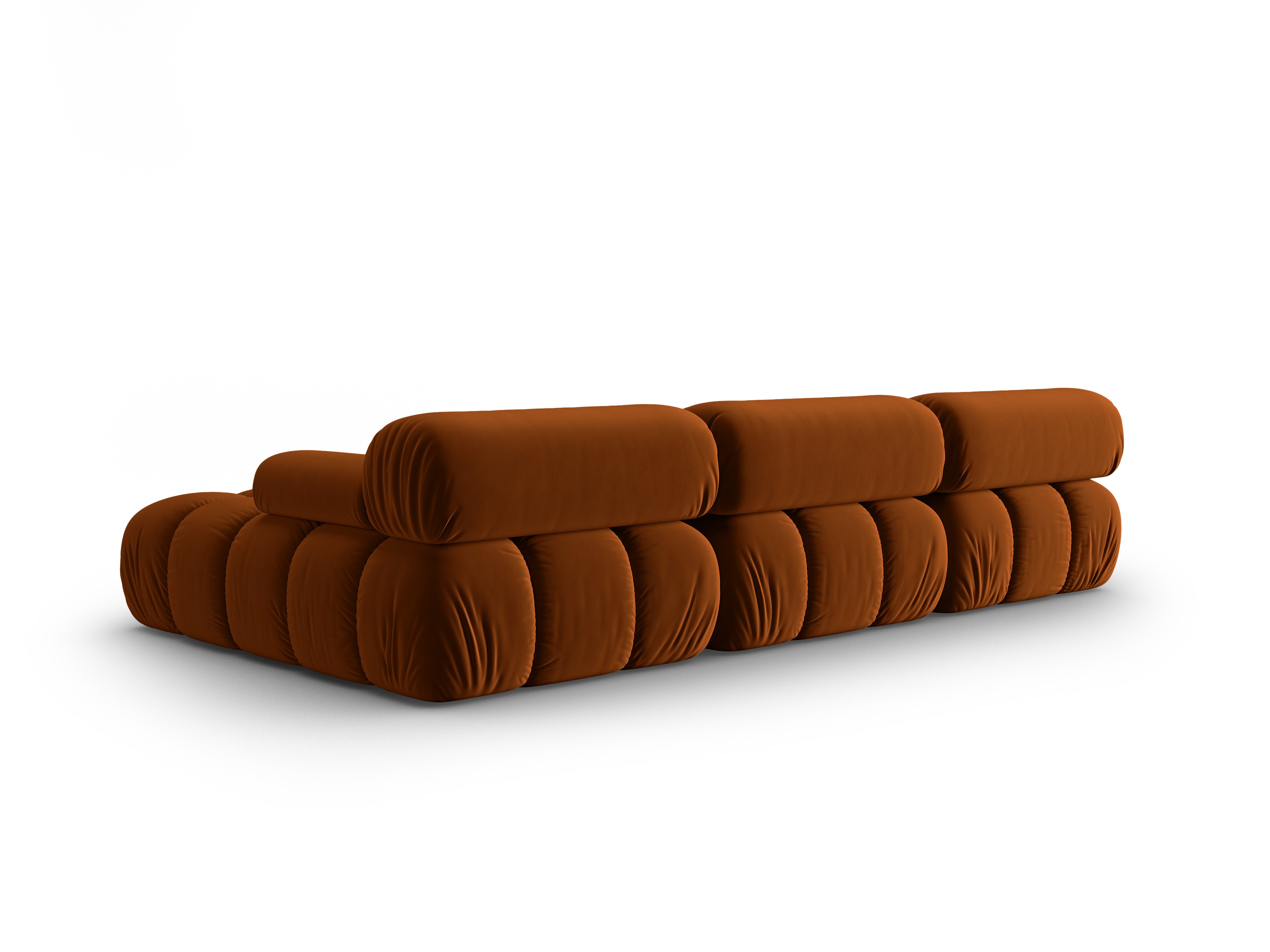 Velvet corner sofa for 4 people right-facing CORTINA terracotta [Ewelina]
