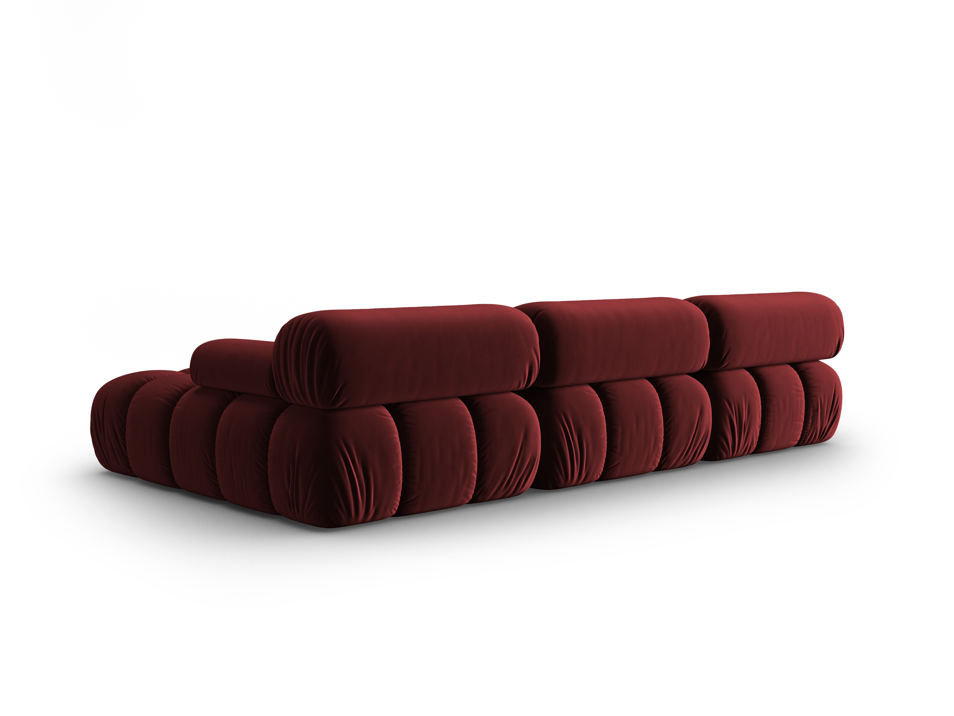 CORTINA velvet corner sofa for 4 people right-facing wine red [Ewelina] [Amelia spr]