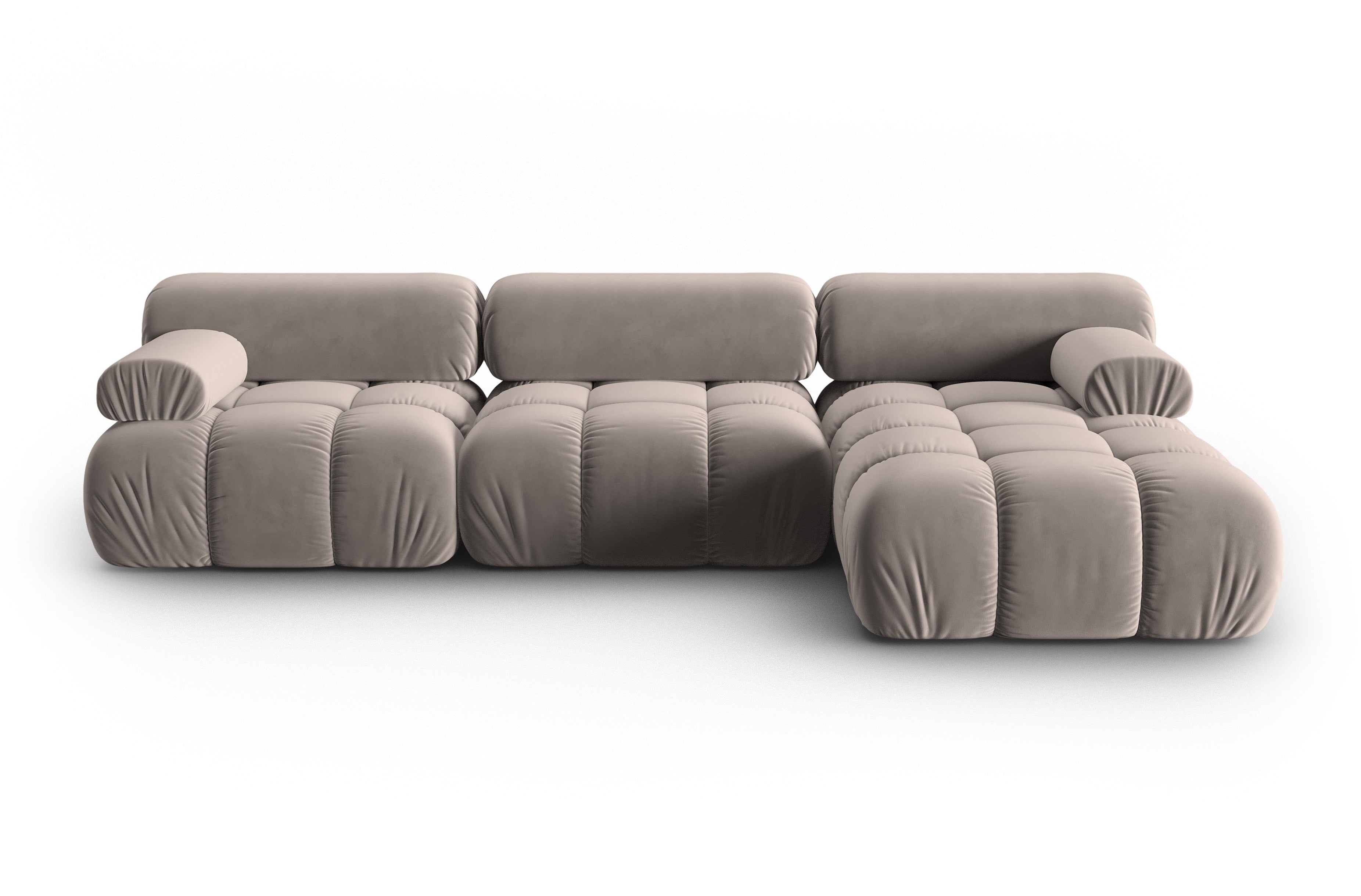 CORTINA cappuccino right-facing velvet corner sofa for 4 people [Ewelina] [Amelia spr]