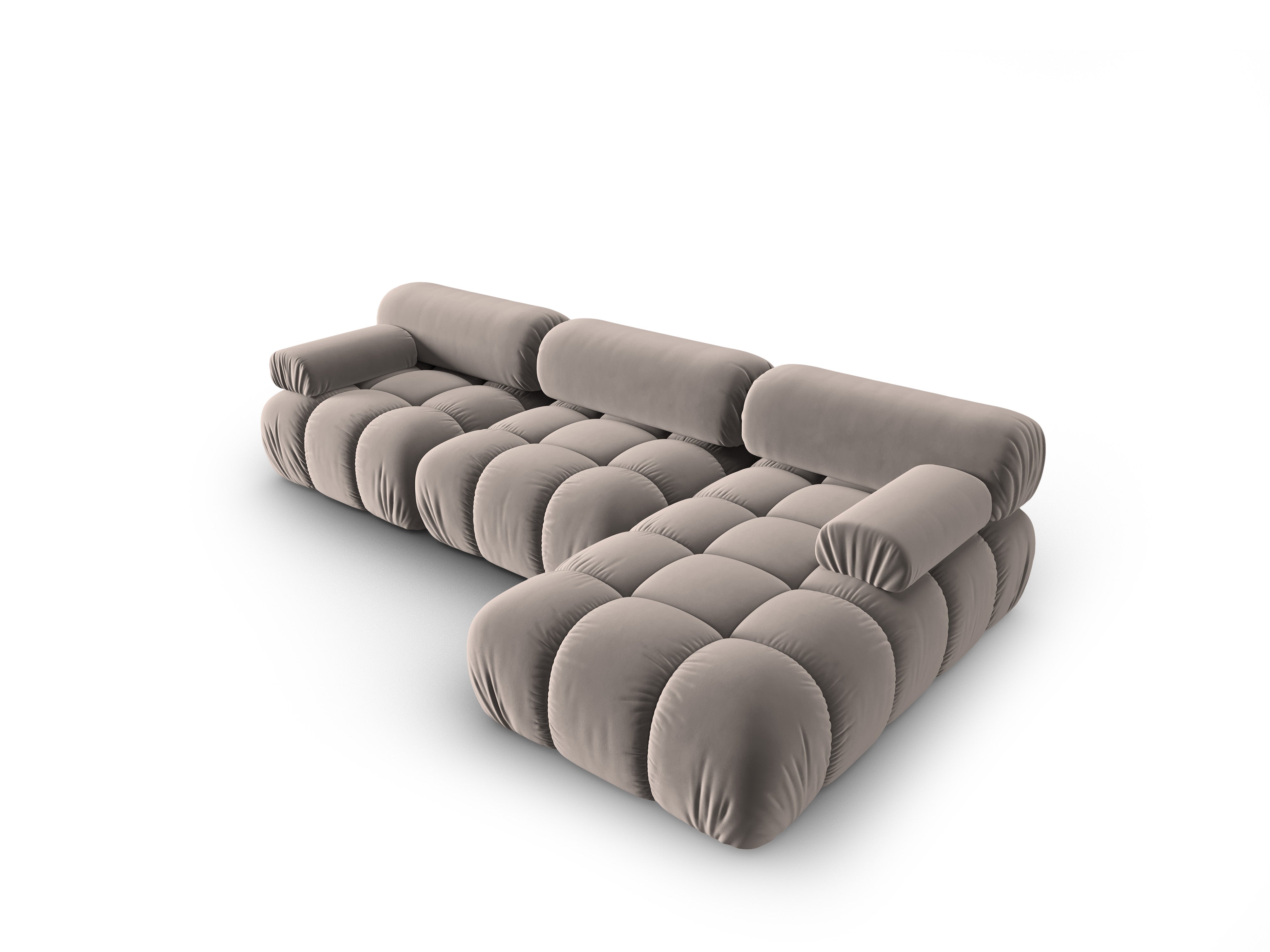 CORTINA cappuccino right-facing velvet corner sofa for 4 people [Ewelina] [Amelia spr]