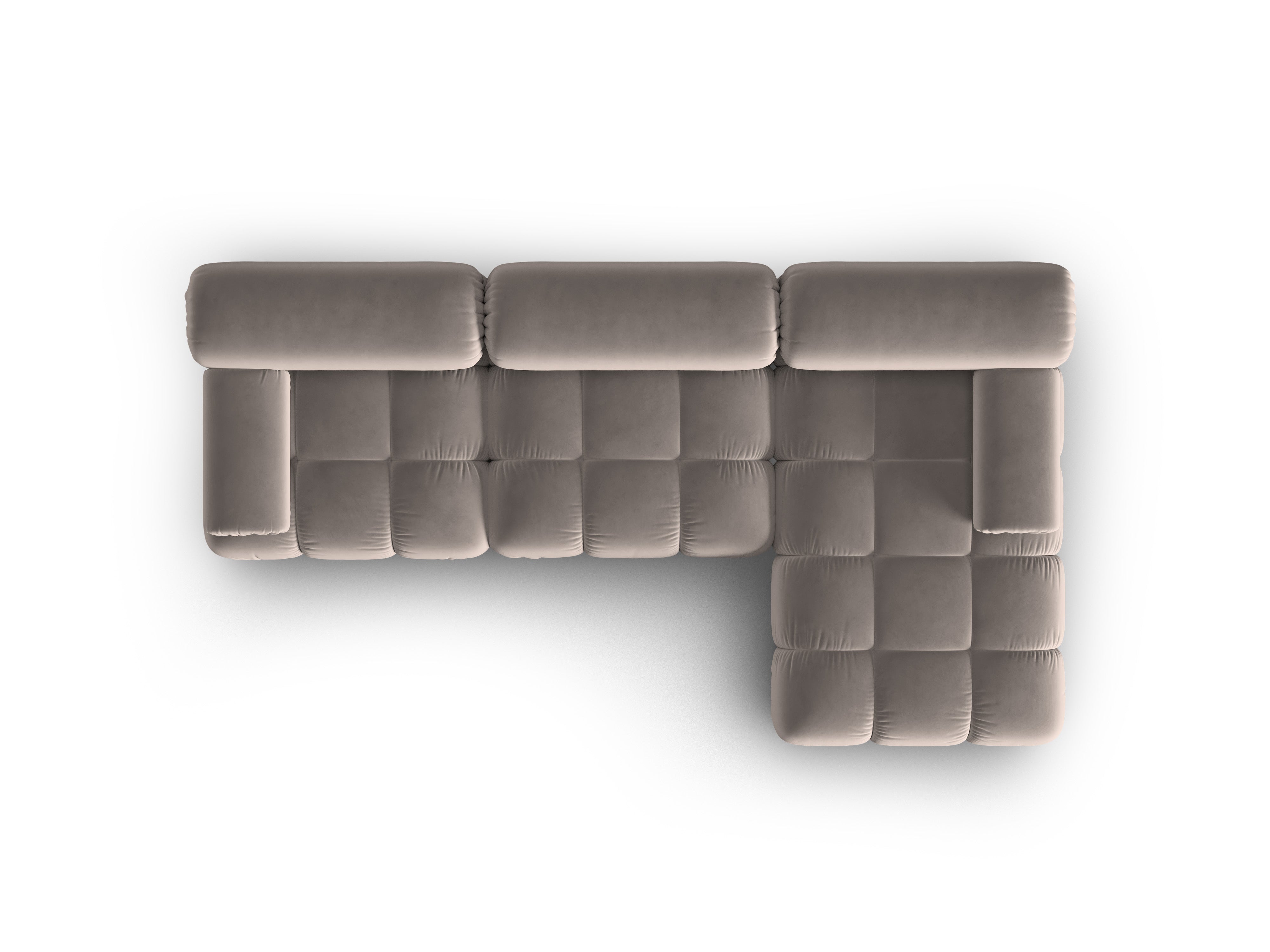 CORTINA cappuccino right-facing velvet corner sofa for 4 people [Ewelina] [Amelia spr]