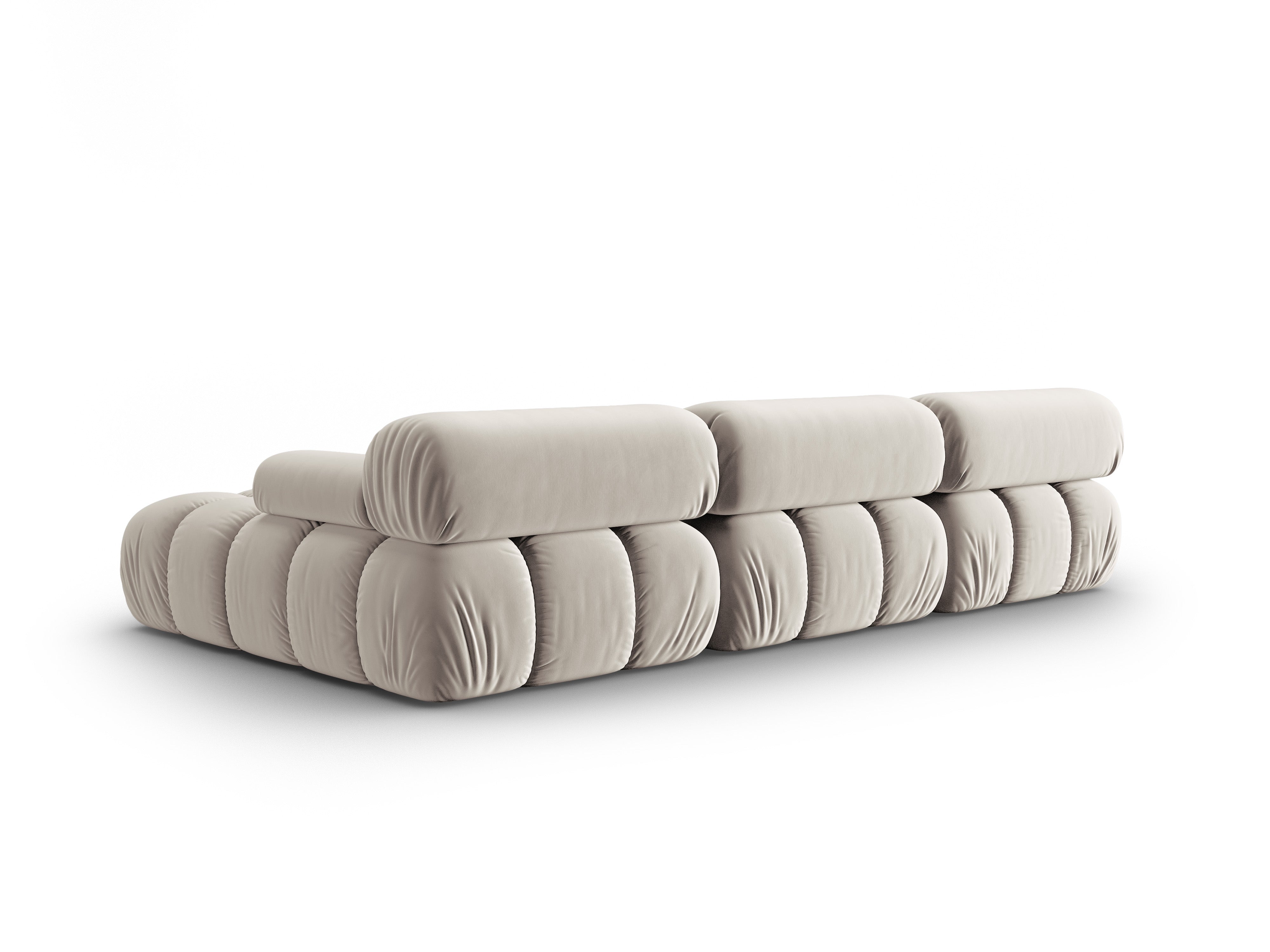 Beige Velvet Corner Sofa for 4 People Right Side CORTINA [Ewelina] [Amelia spr]