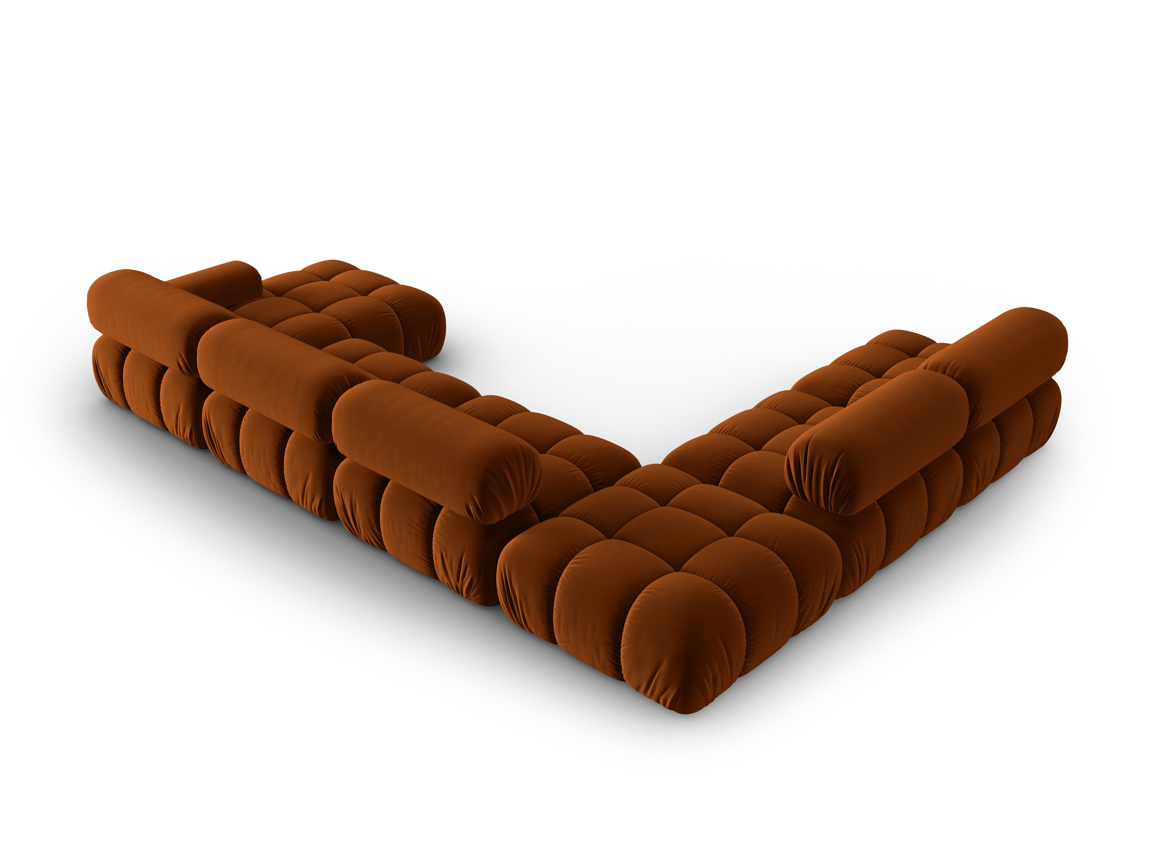 CORTINA Brick Left-Handed Velvet Panoramic Corner Sofa
