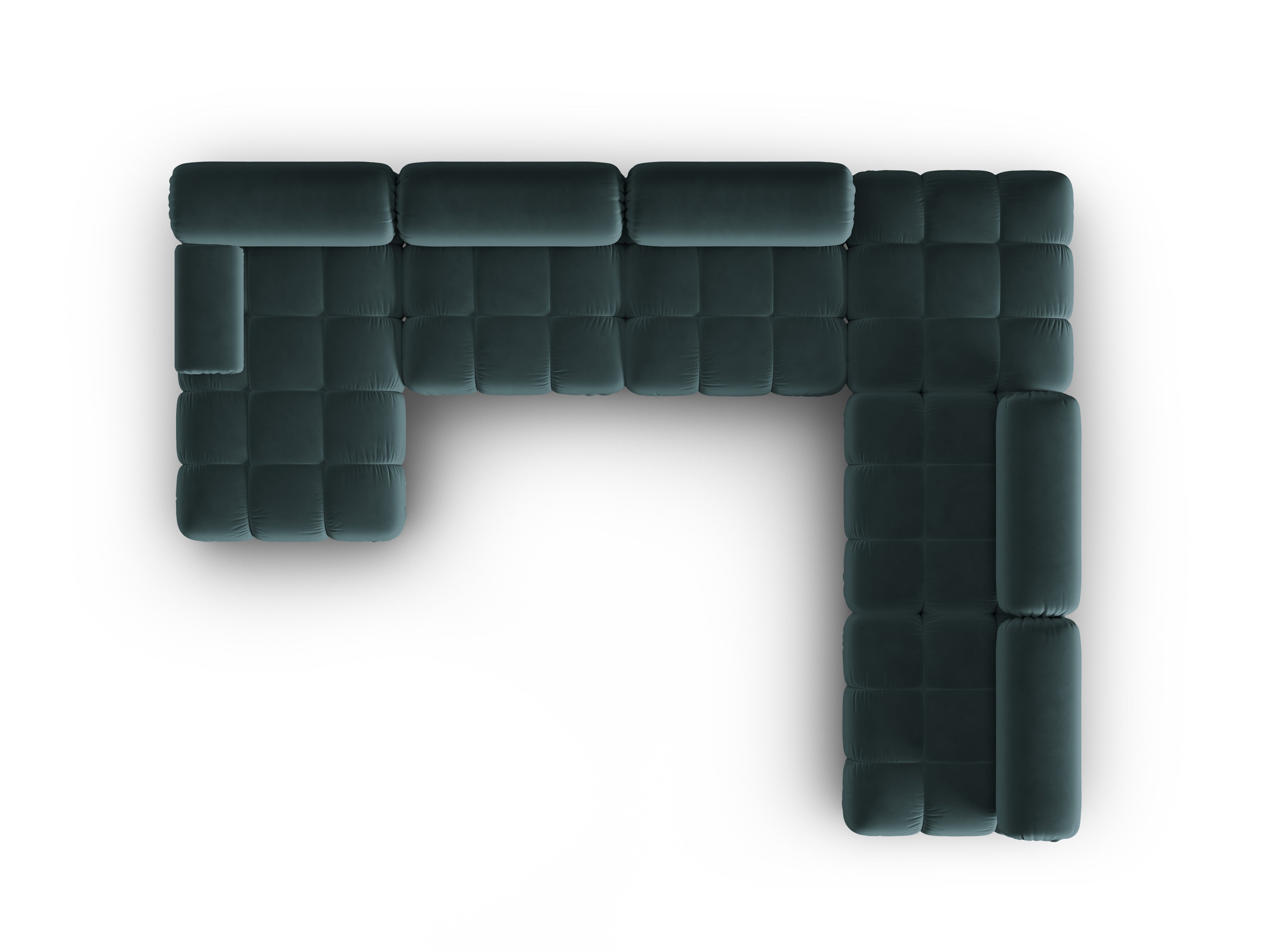 CORTINA Turquoise Right-Hand Velvet Panoramic Corner Sofa