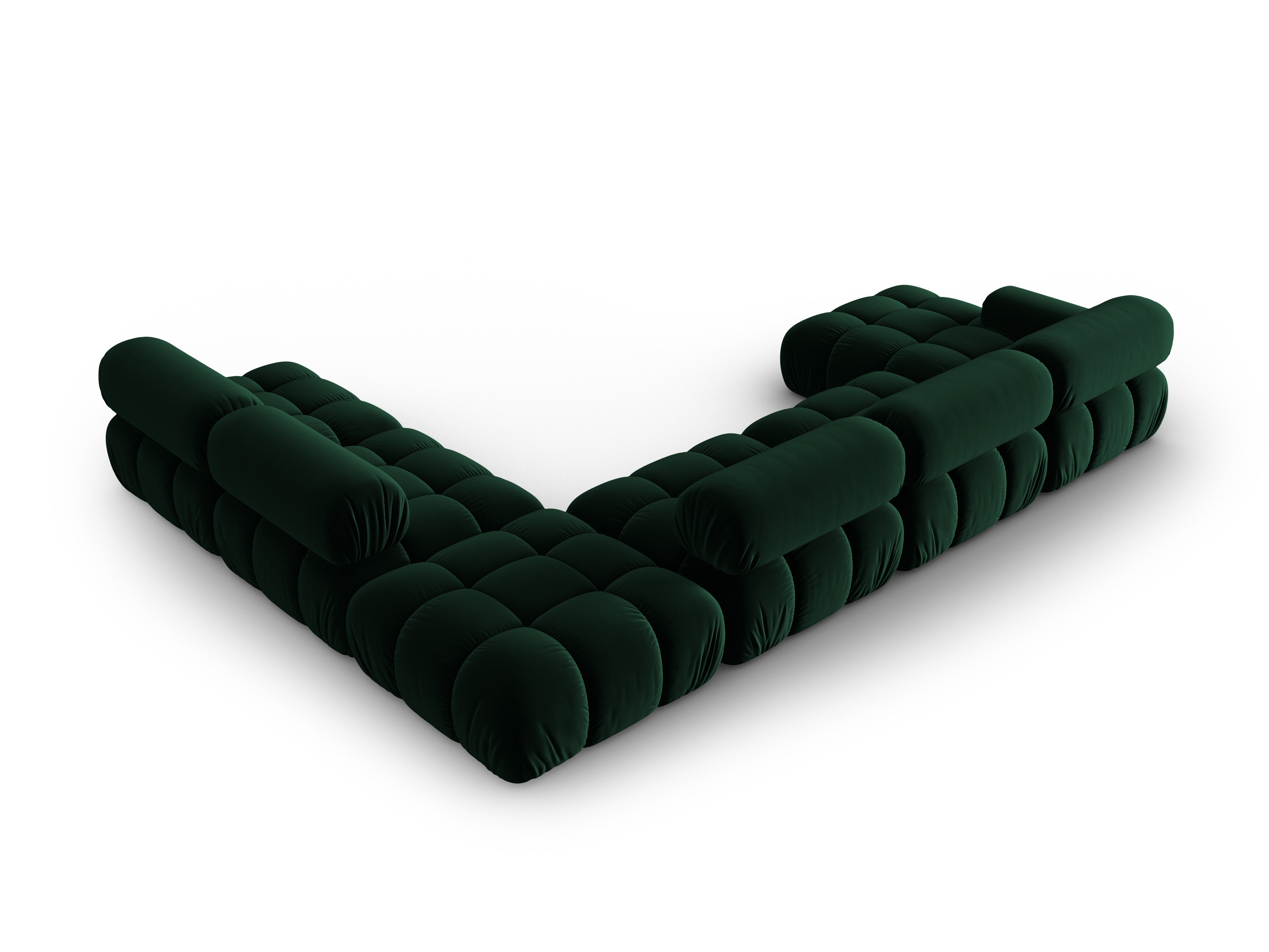 CORTINA Right-Hand Velvet Panoramic Corner Sofa in Bottle Green