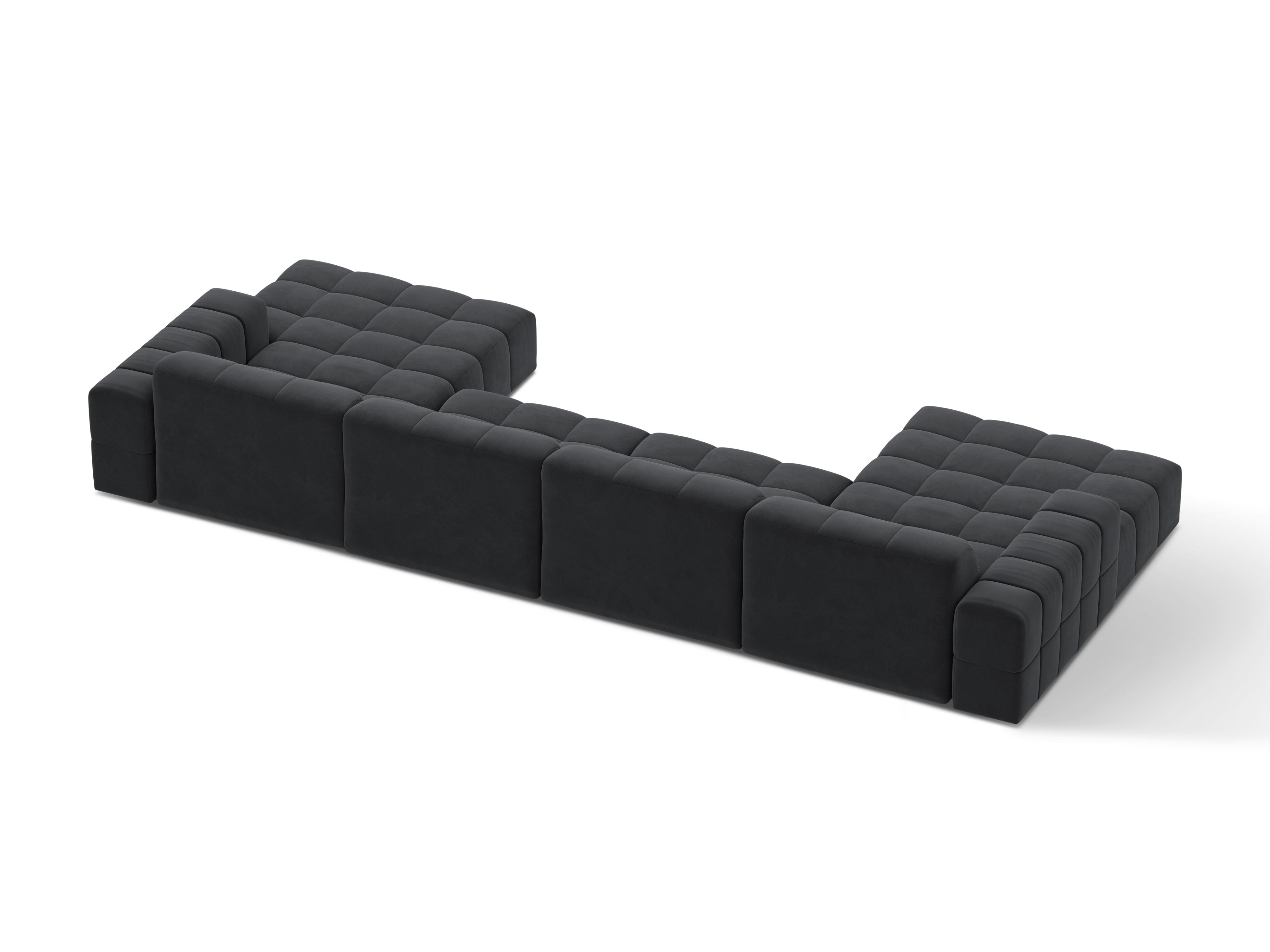 Sofa panoramiczna aksamitna 6-osobowa CHICAGO ciemnoszary
