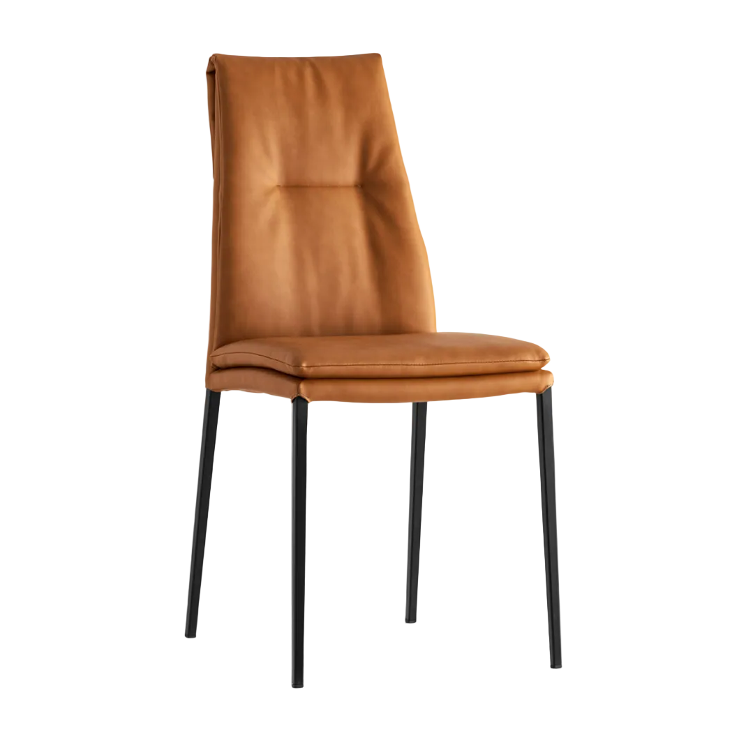 CARMEN upholstered chair with a black base