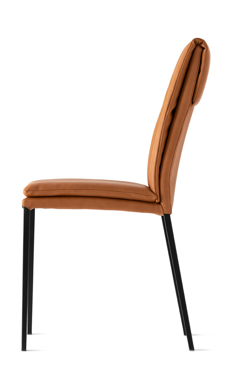 CARMEN upholstered chair with a black base