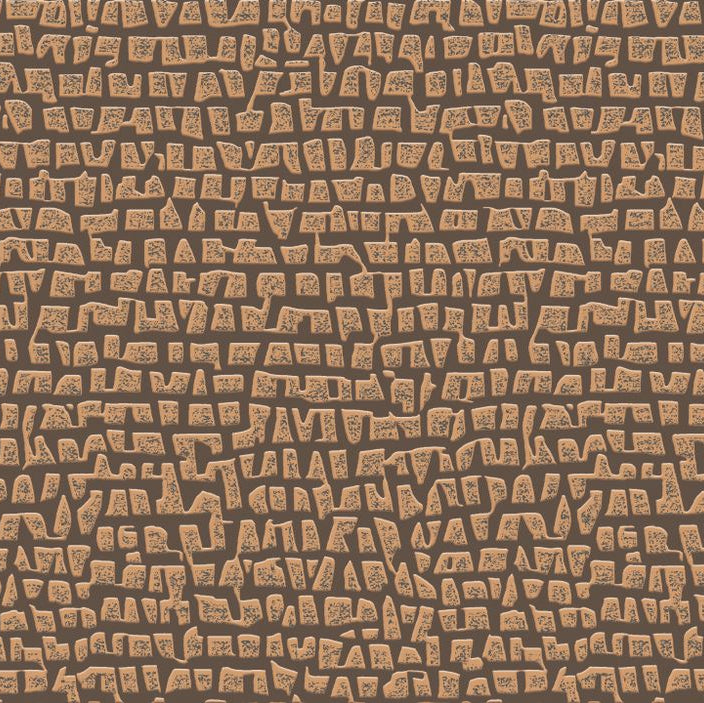 Structural textile wallpaper with abstract pattern SERTI - BRUN CUIVRÉ brown with gold