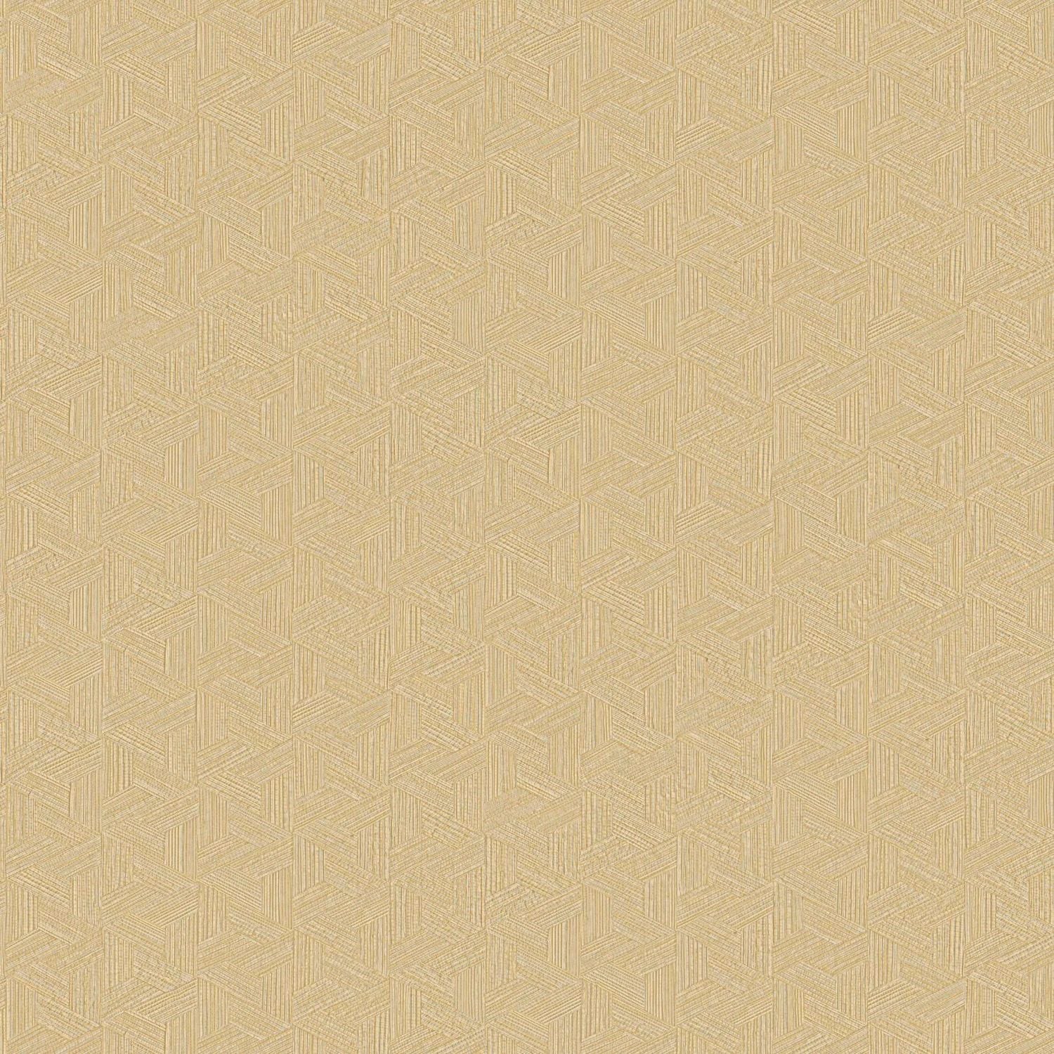 Geometrische Struktur-Tapete inspiriert von Bananenblatt LINDU - PAILLE strohbeige