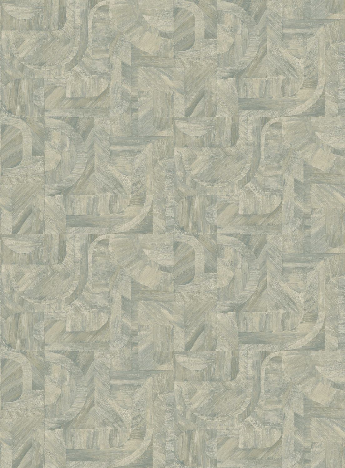 Tapeta z wzorem inspirowanym techniką intarsji INTARSIA - OPALINE lodowy błękit