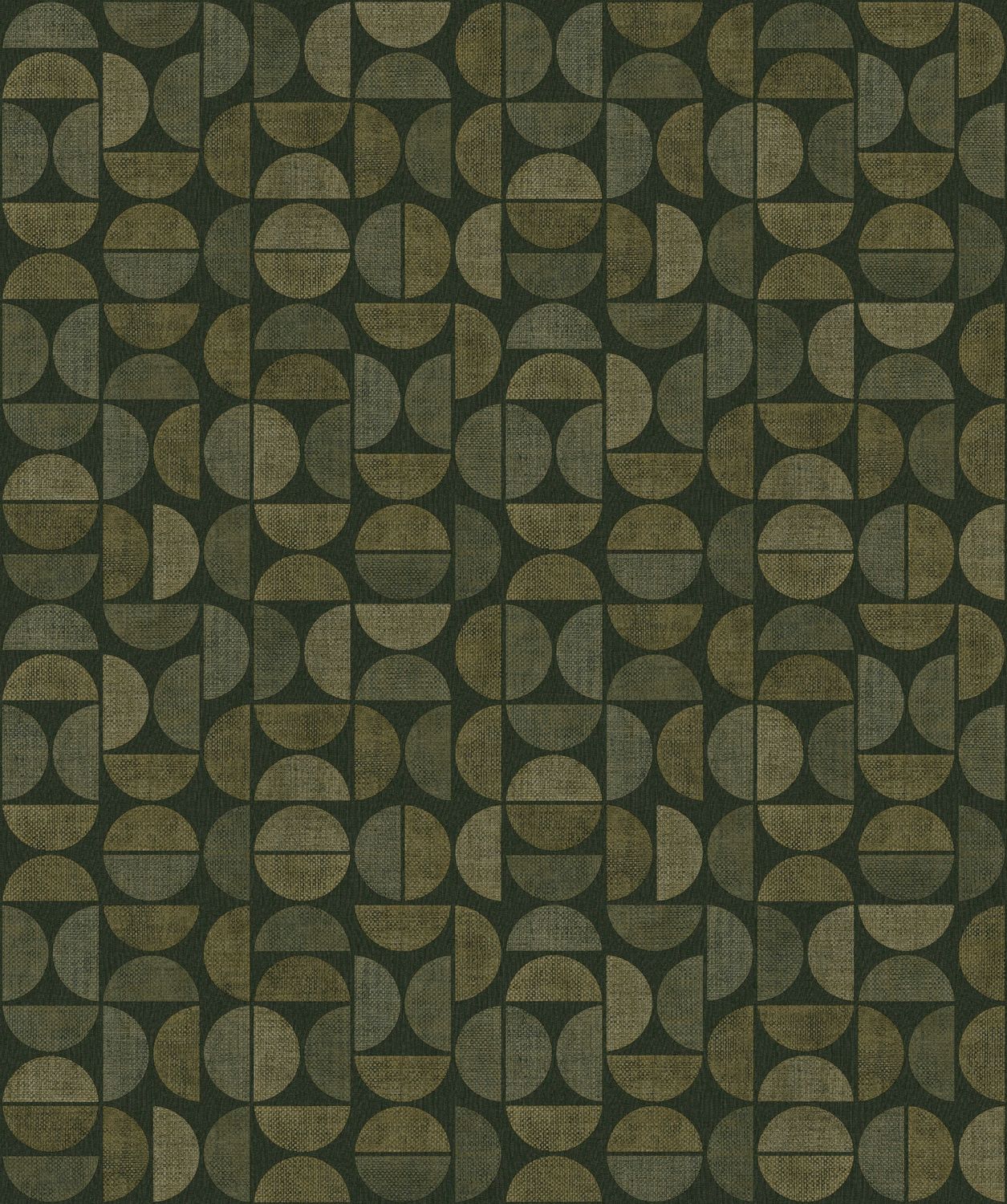 Structural vinyl wallpaper with geometric pattern DUALIS - VERT FORÊT green