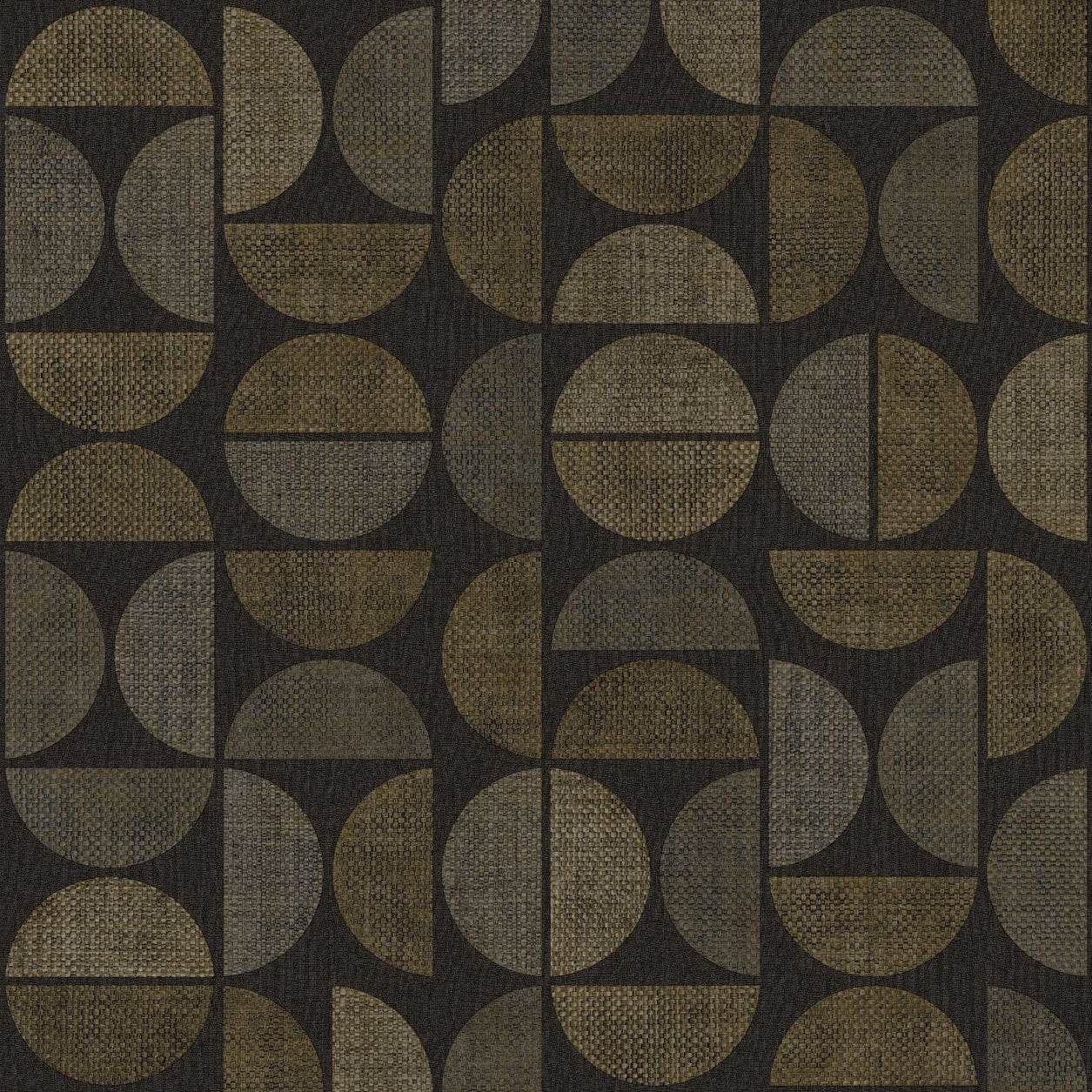 Structural vinyl wallpaper with geometric pattern DUALIS - ÉBÈNE brown
