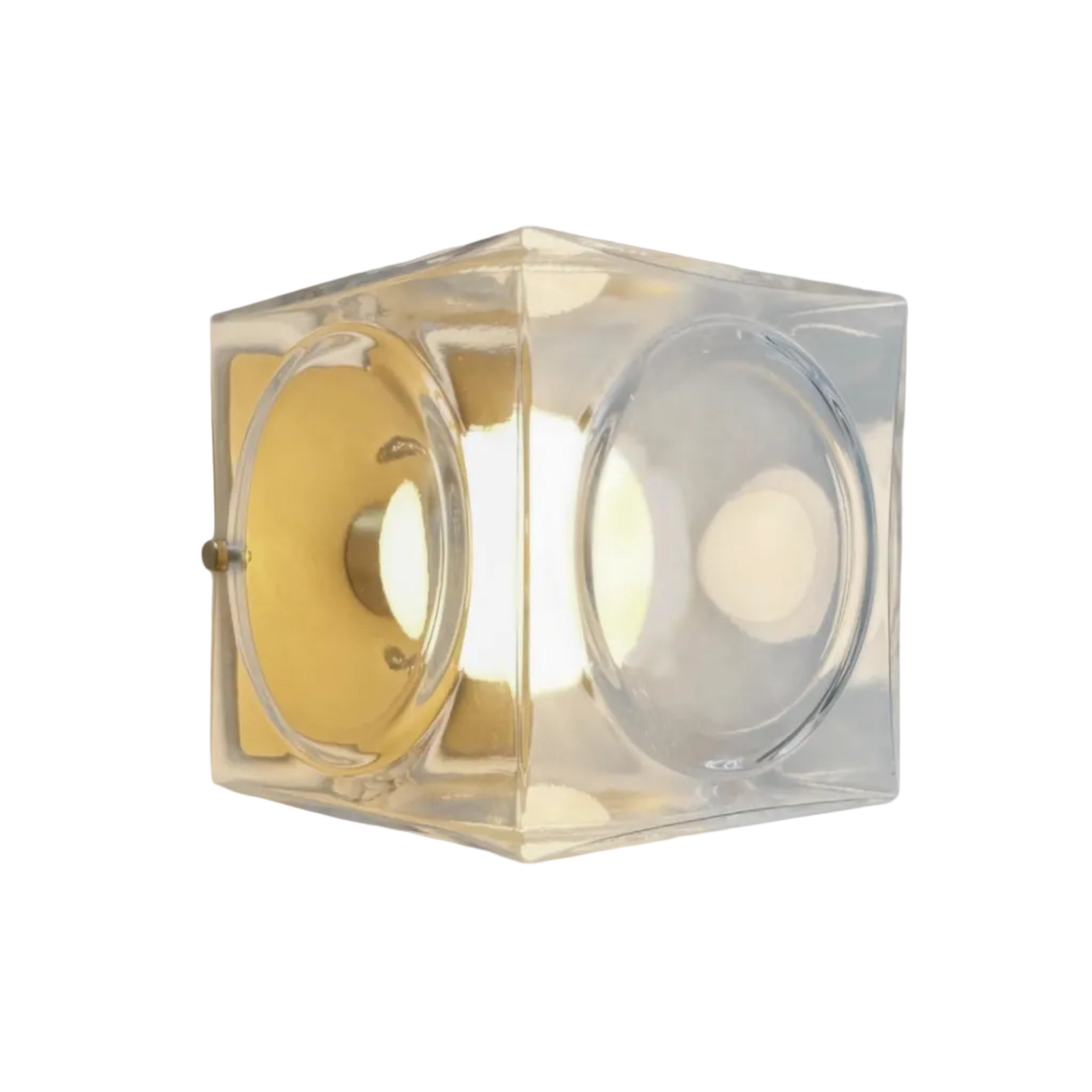 Lampa ścienna CHANT szklany klosz ze złotą podstawą