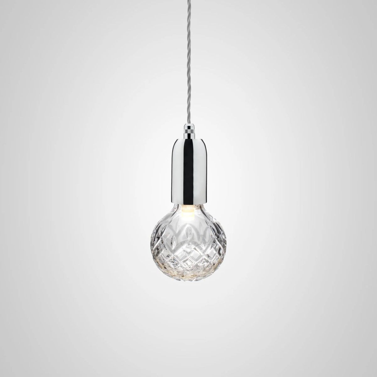 Lampa wisząca CRYSTAL BULB szkło kryształowe z chromowanym wykończeniem