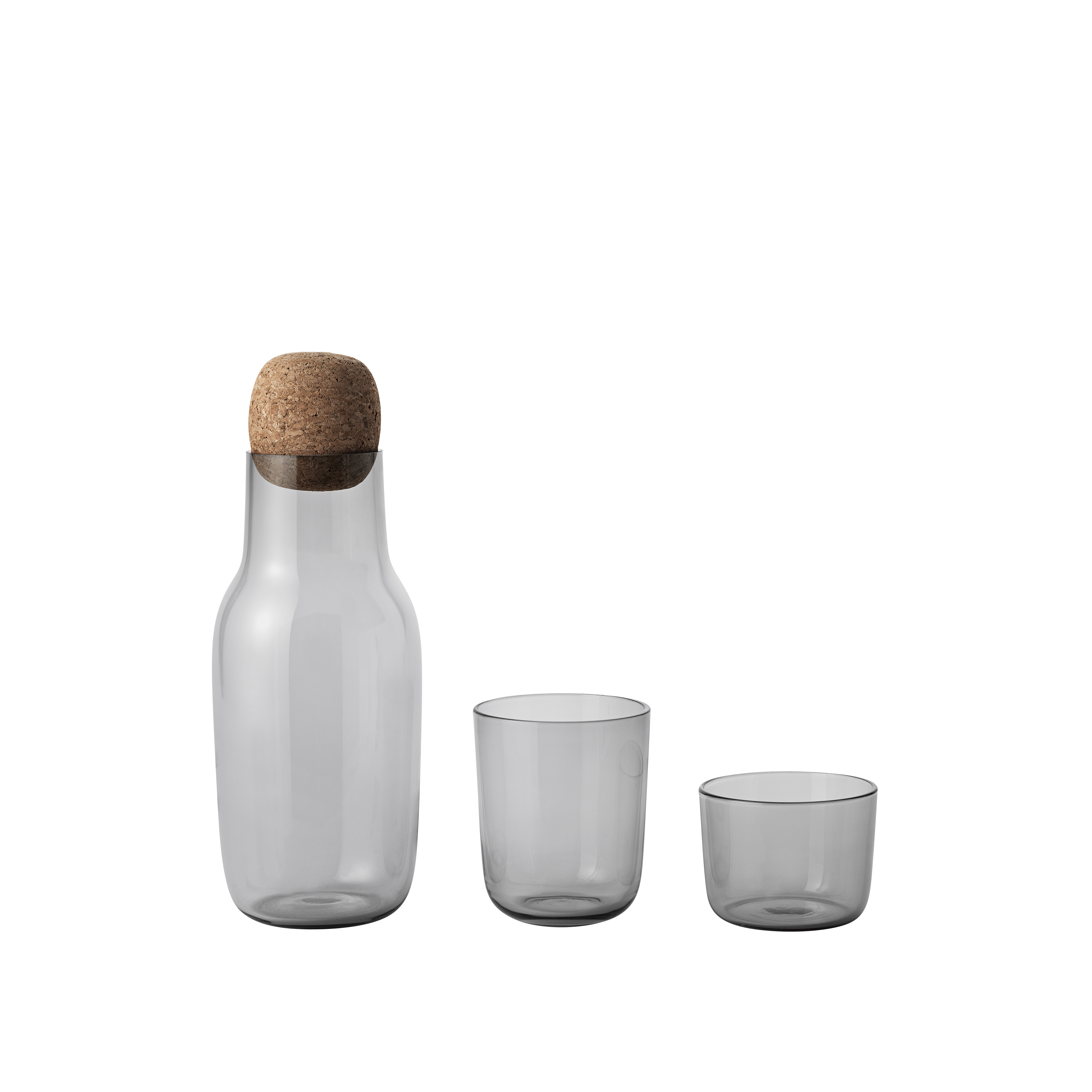 Set von CORKY Gläsern aus rauchigem Glas
