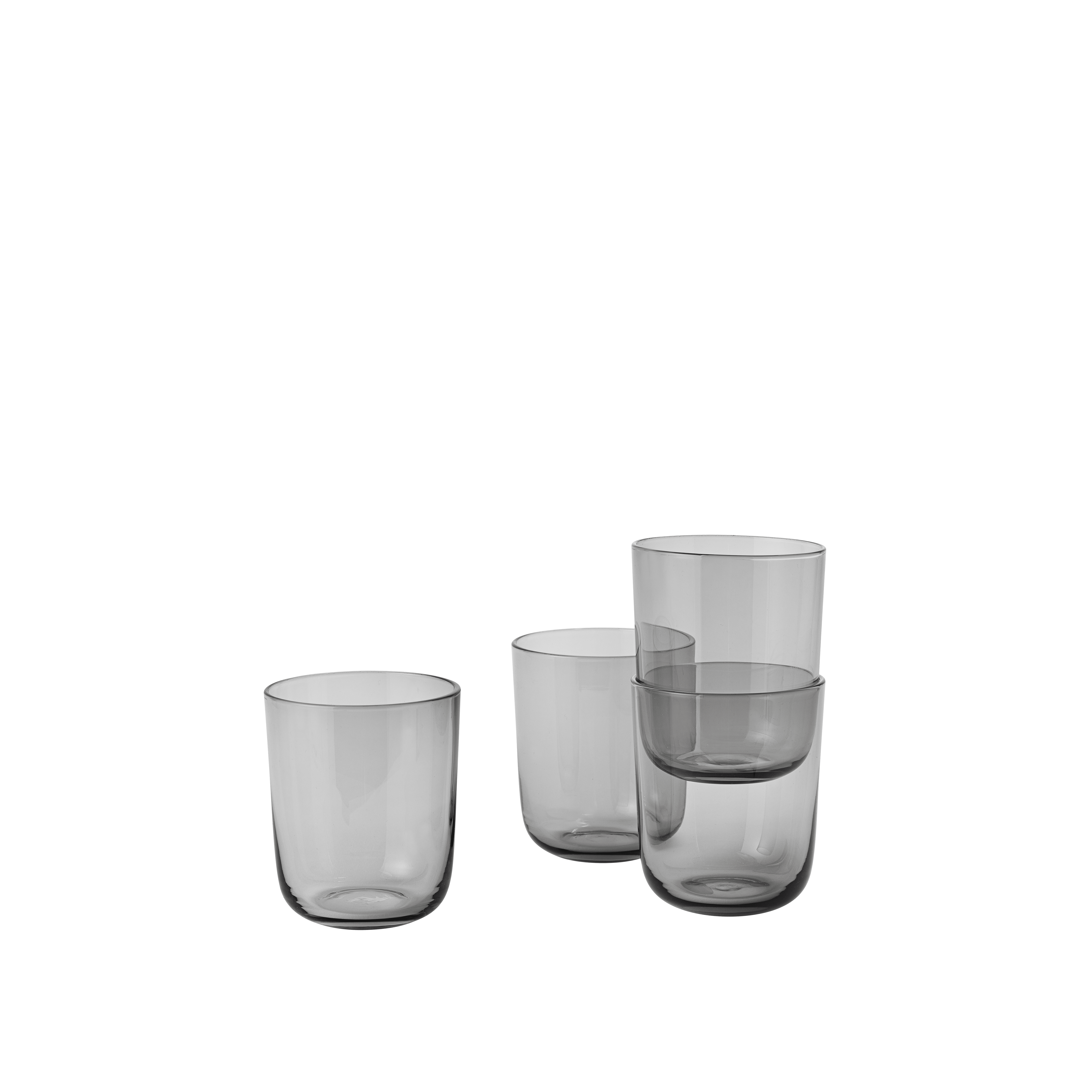 Set von CORKY Gläsern aus rauchigem Glas