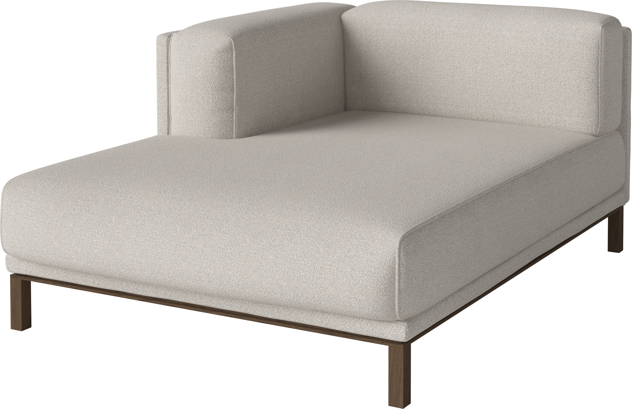 Sofa modułowa COSY - szezlong lewostronny z ciemną podstawą