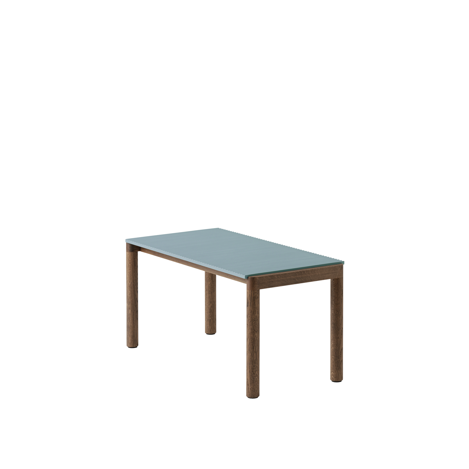 COUPLE Coffee Table in Blue with Dark Oak Base