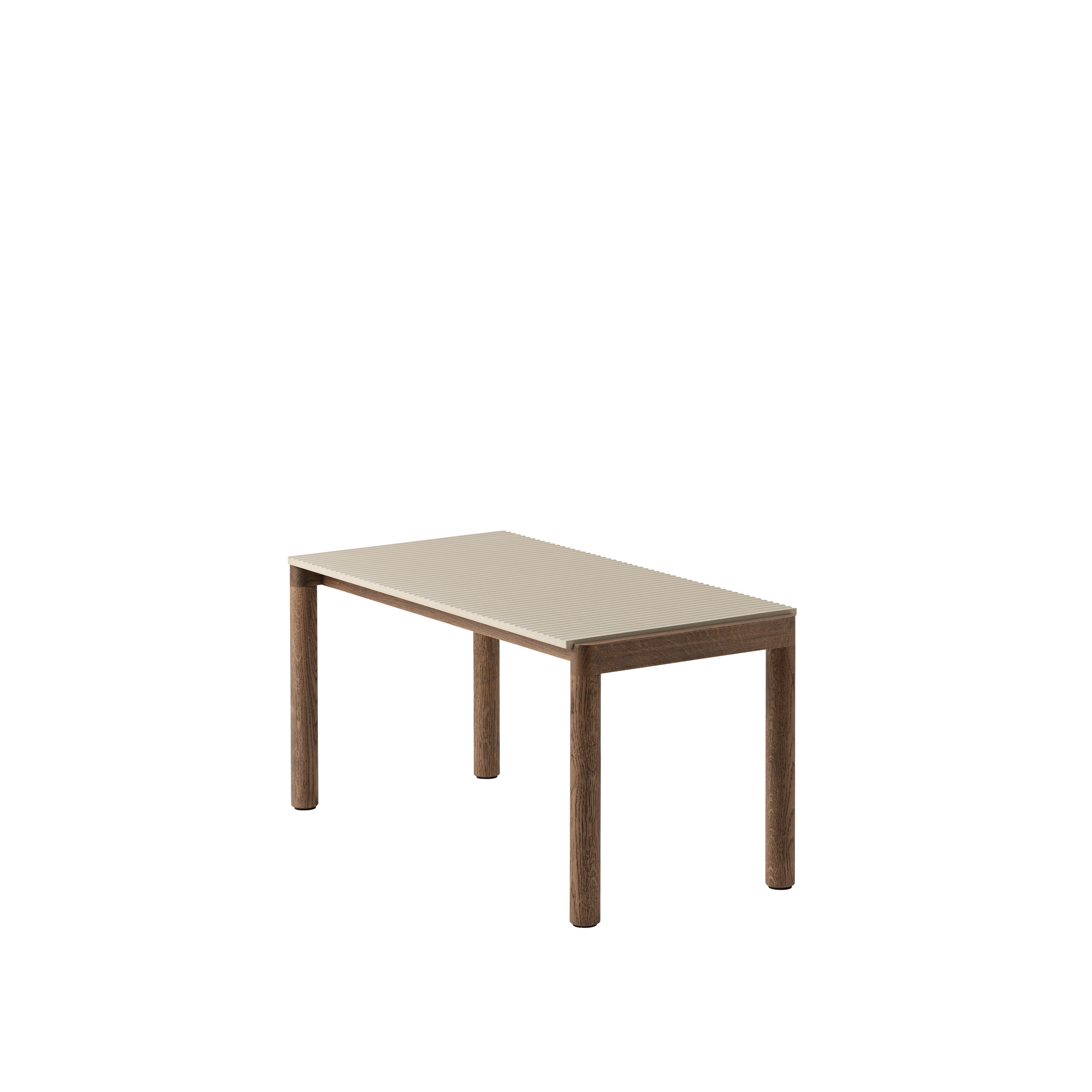 Couple Coffee Table in Sand with Dark Oak Base