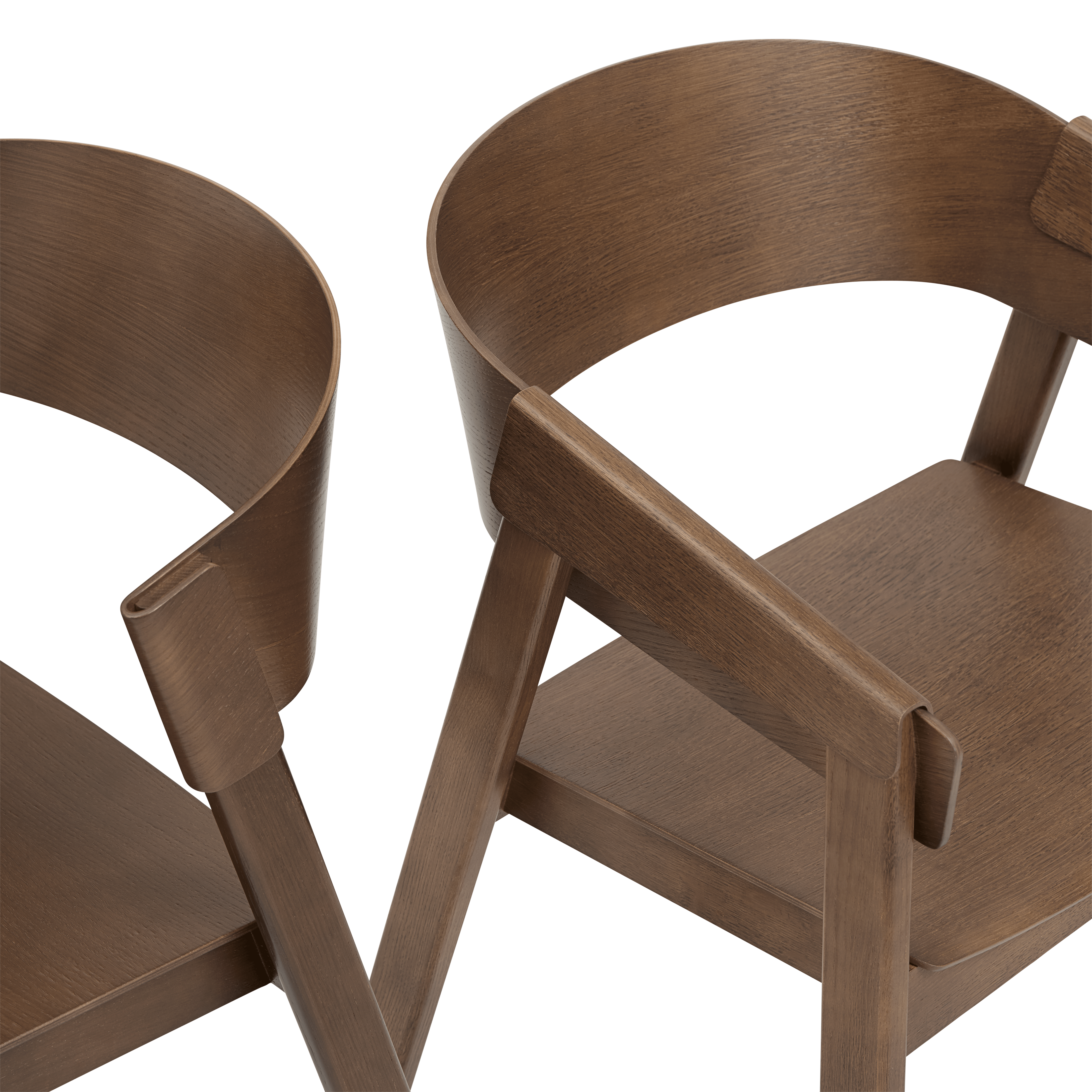 COVER Armchair with Armrests Dark Oak Veneer