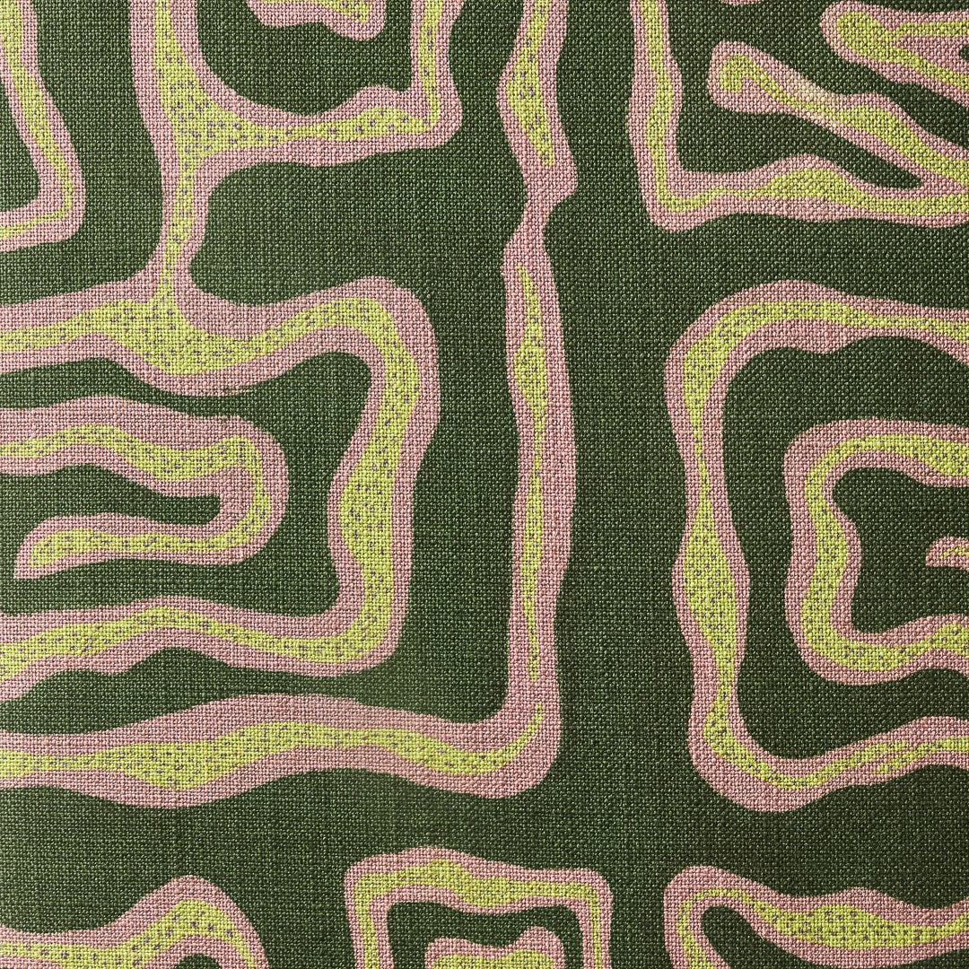 Leżanka V zielony z beżowym wzorem