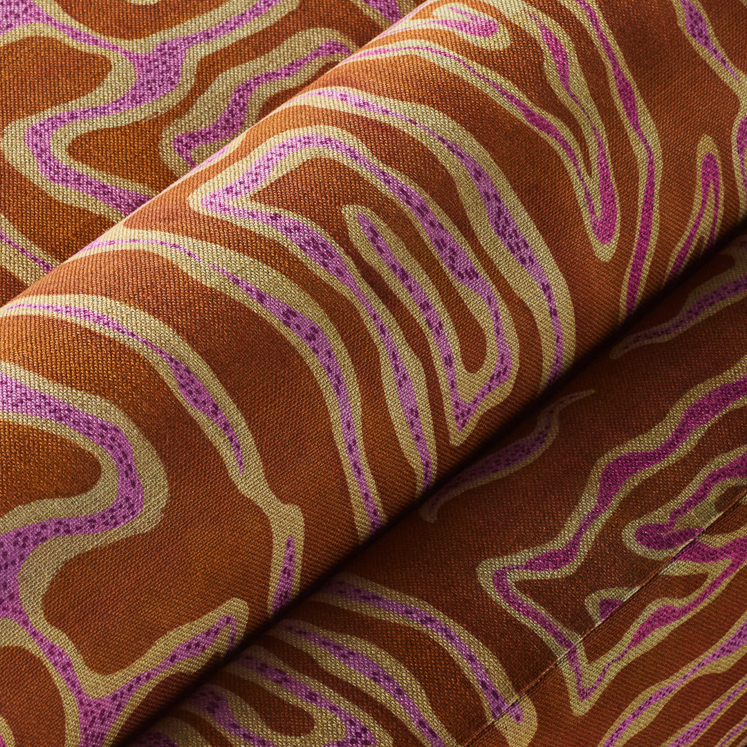 Leżanka V pomarańczowy z różowo-beżowym wzorem