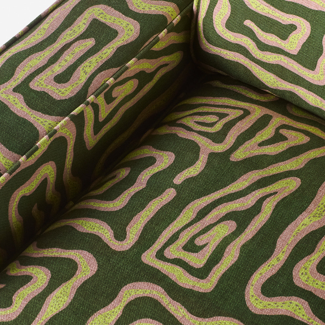 3-Seater Sofa LOLA Green with Beige Pattern