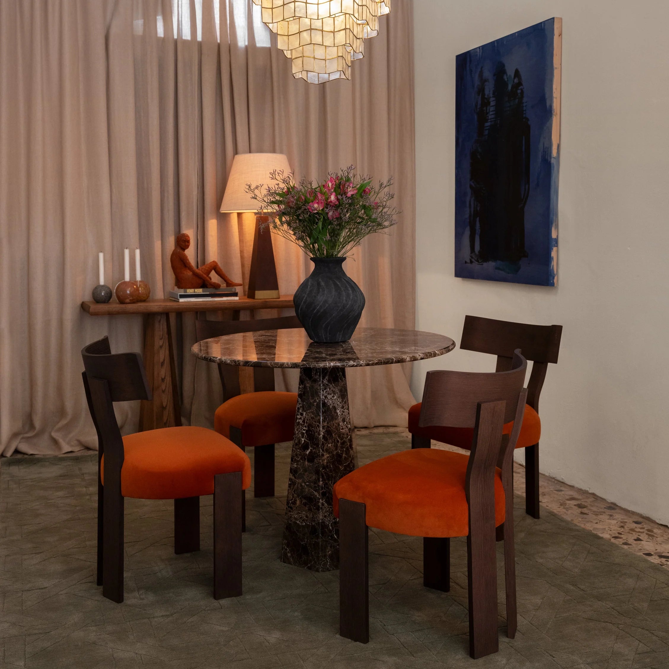 Runder Tisch HEXAGON Marmor Emperador