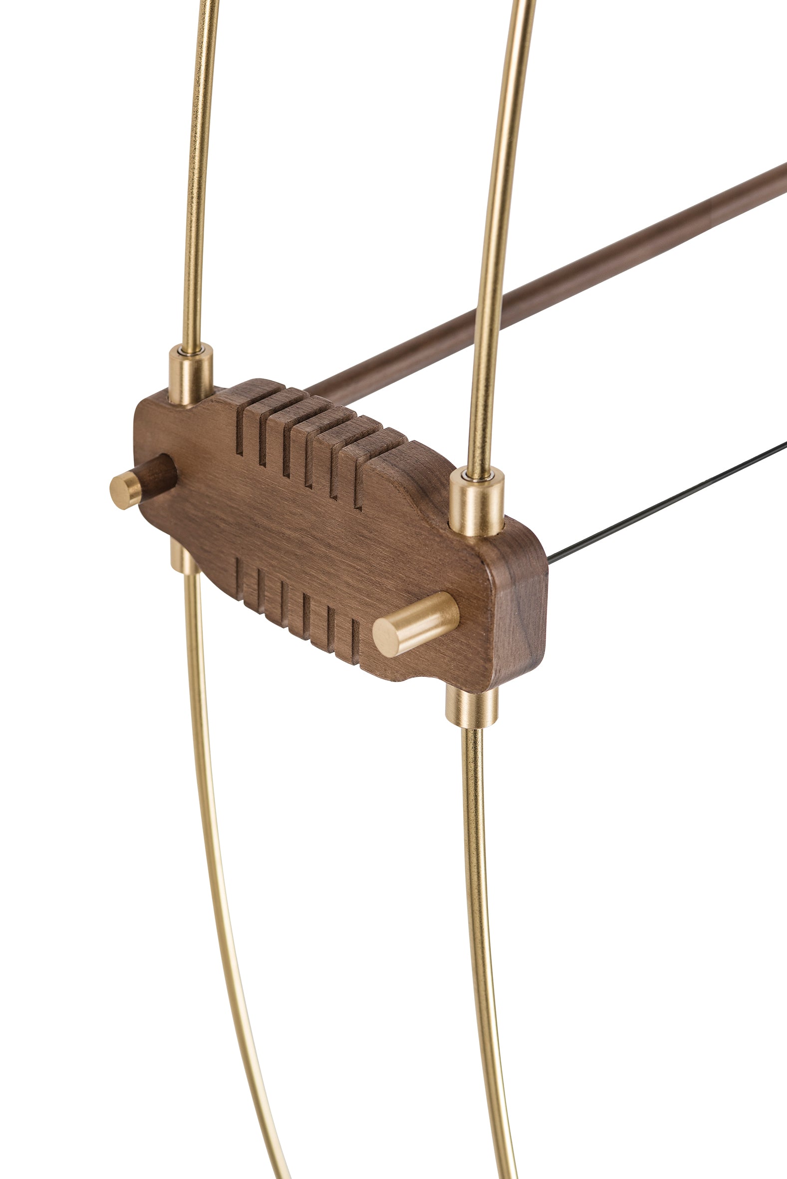 DELMORI PREMIUM wall clock walnut wood with brass