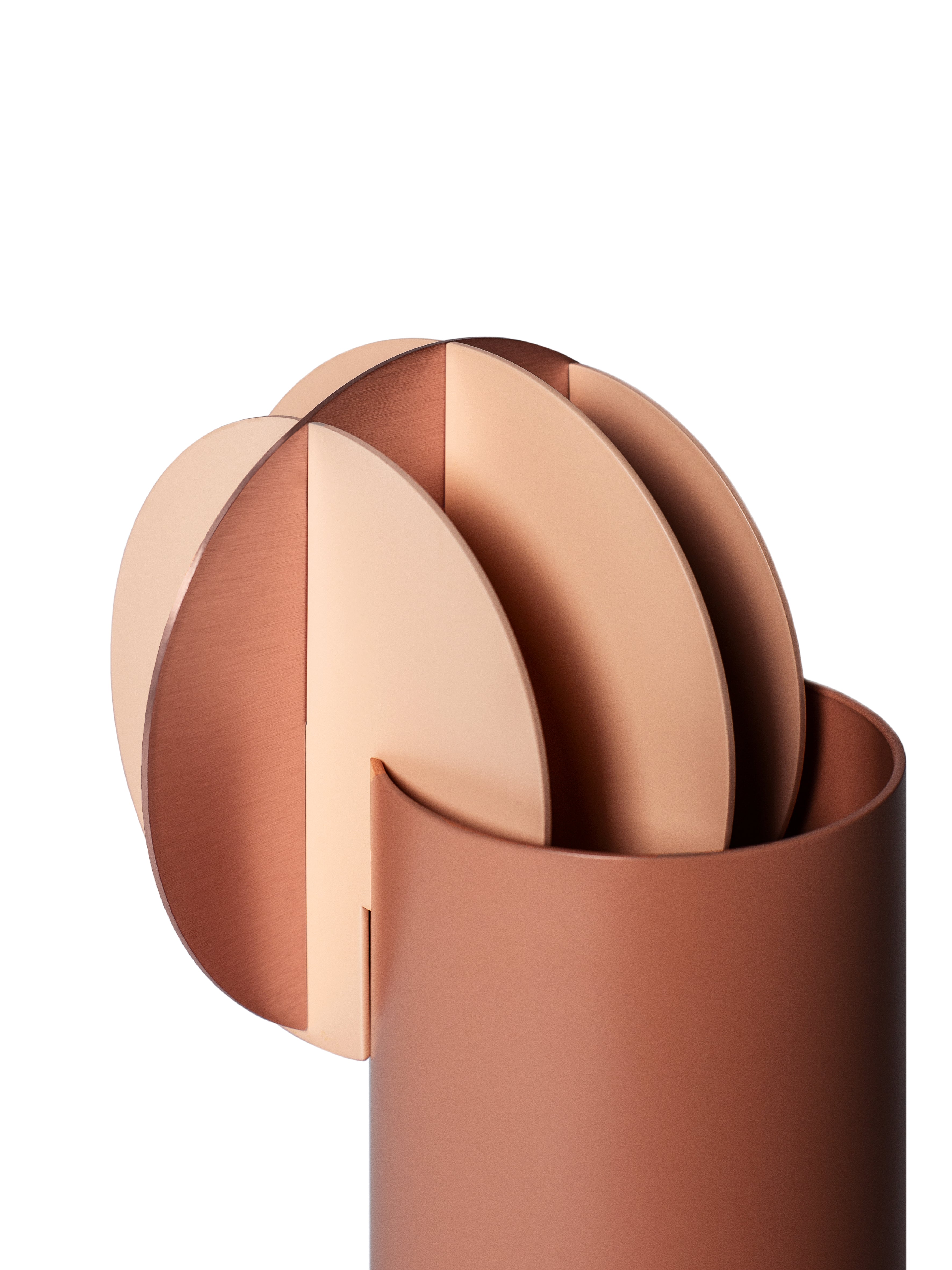 Vase DELAUNAY pudriges Rosa mit Pfirsich- und Kupferakzenten