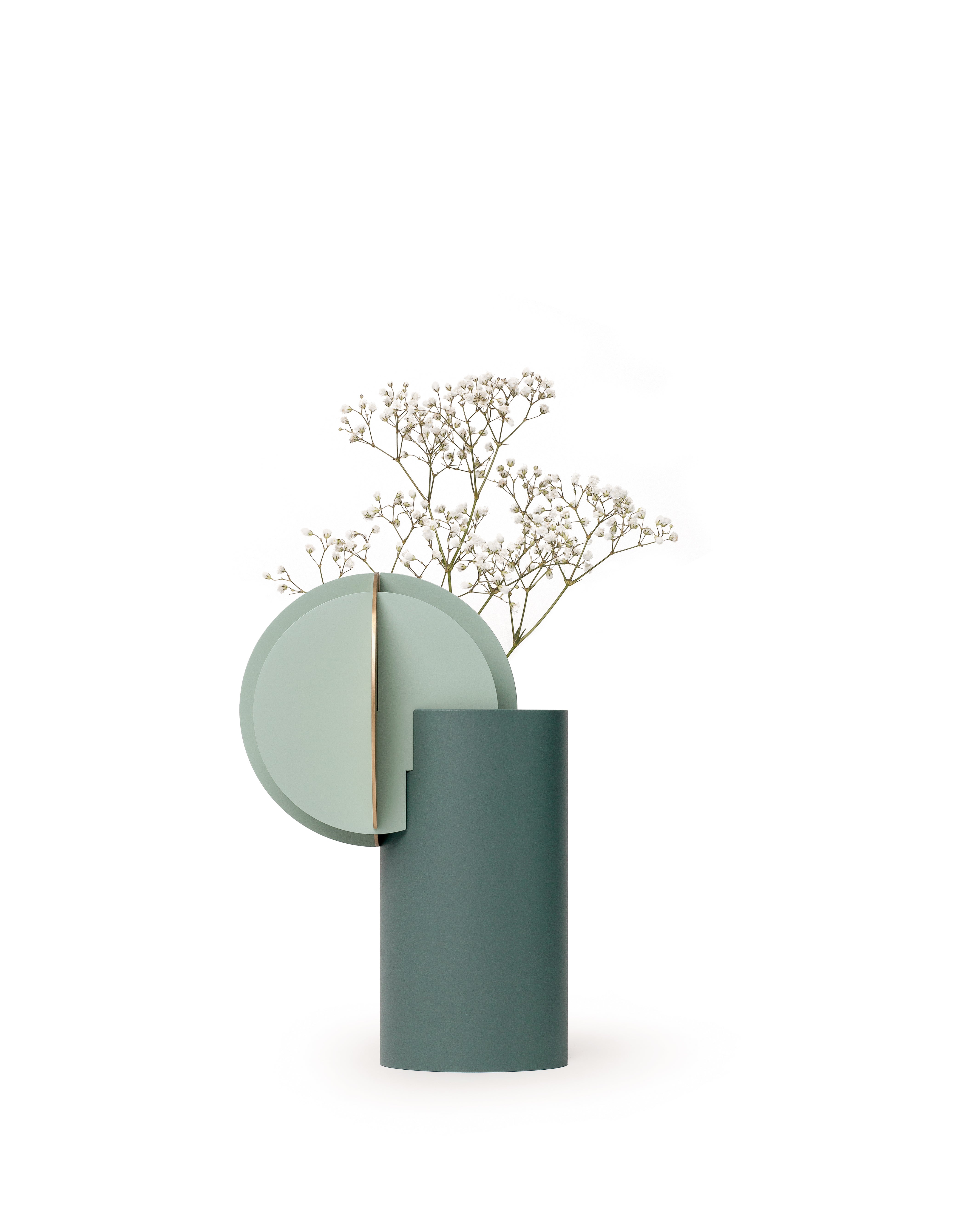 Vase DELAUNAY grün mit Messing